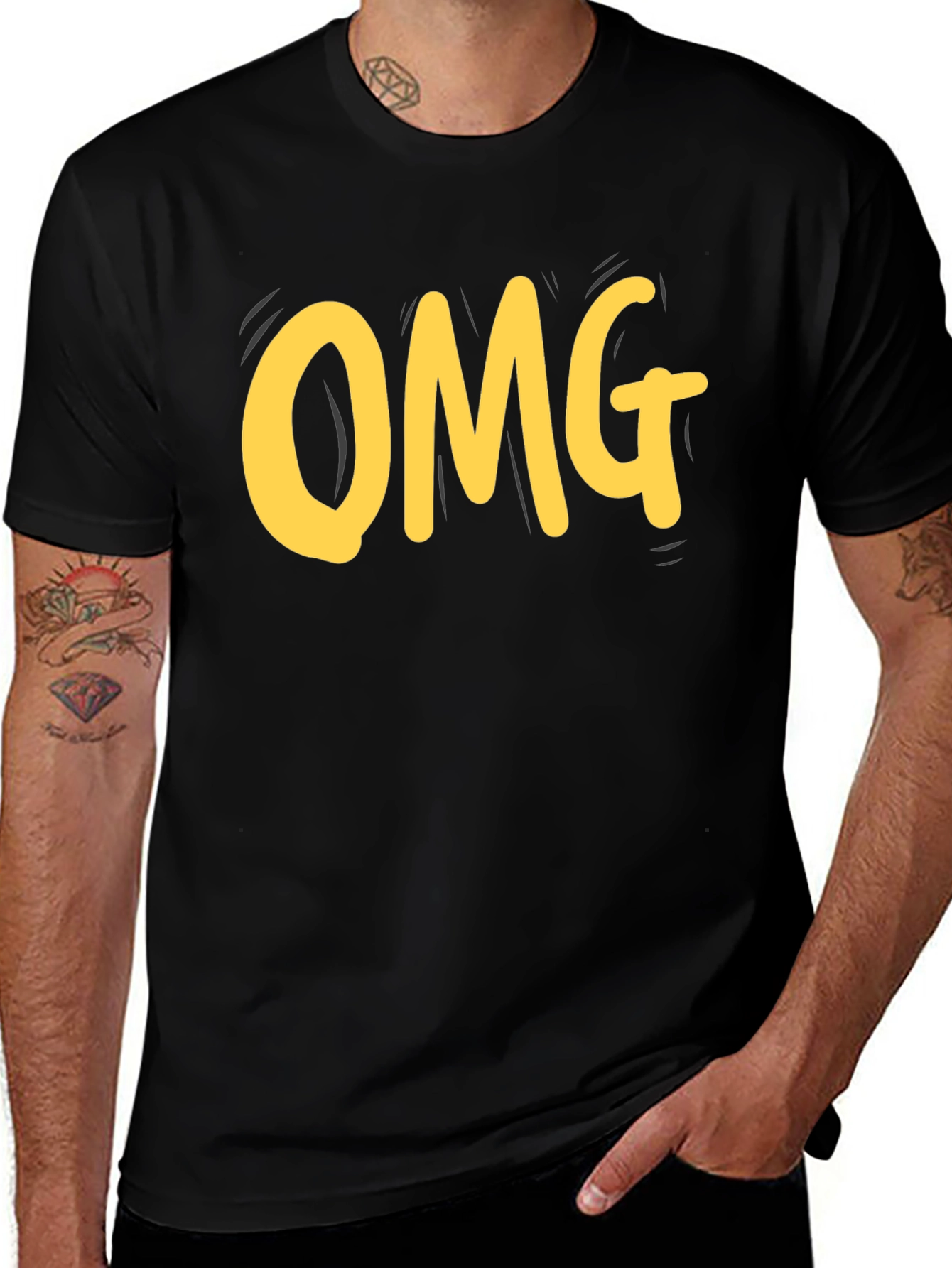Variant 27 of OMG T-Shirt - Classic Black Cotton Tee