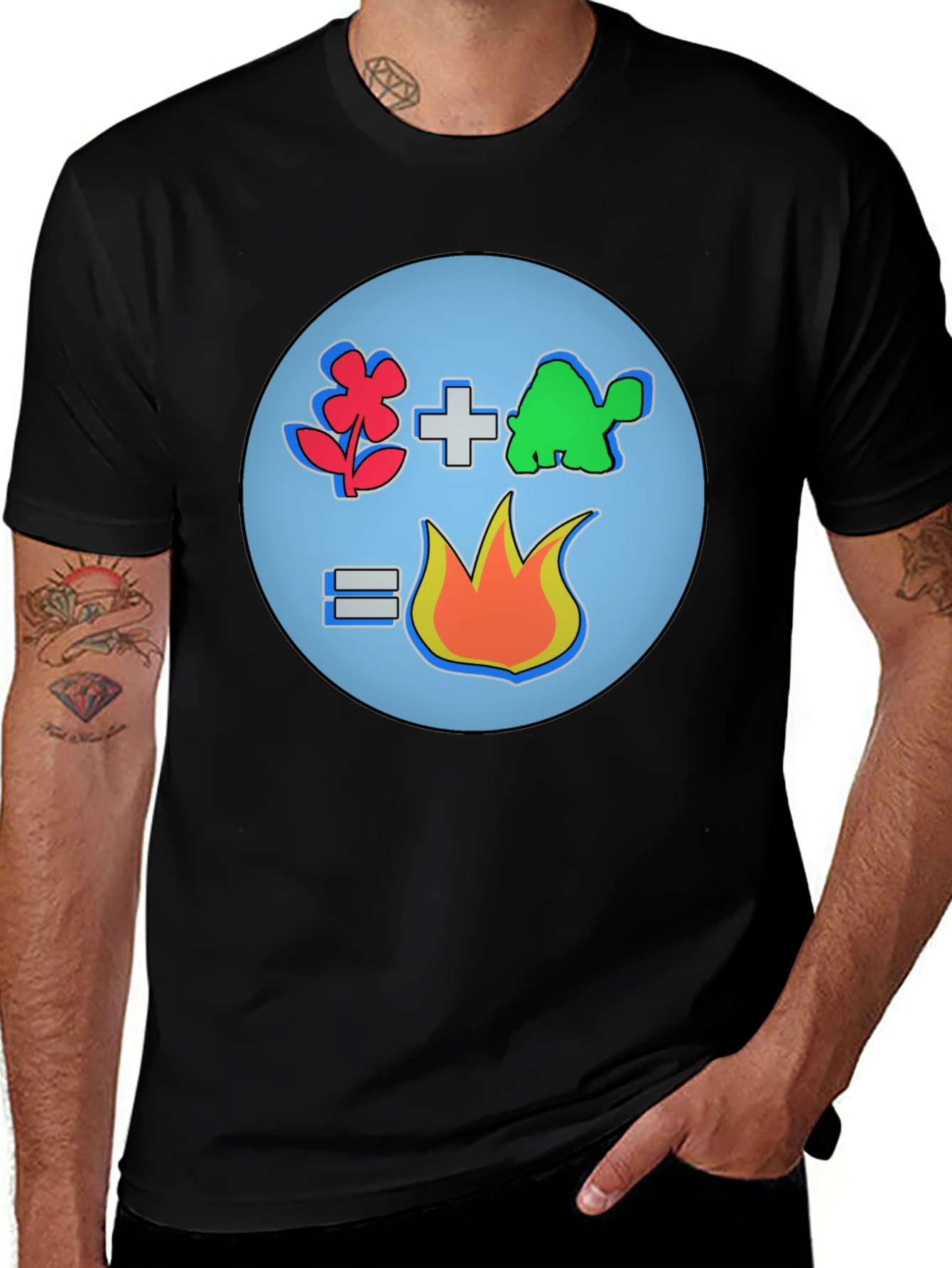 Variant 12 of Flower Plus Turtle Equals Fire T-Shirt