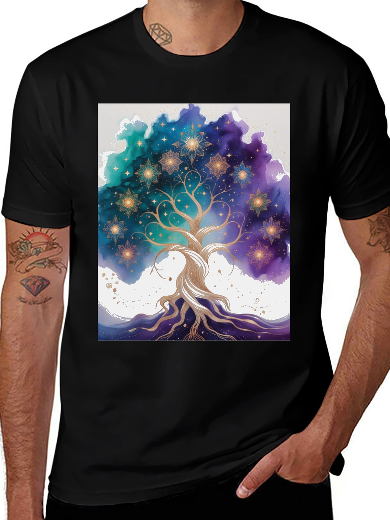Variant 29 of Celestial Tree T-Shirt - Galaxy Star Design