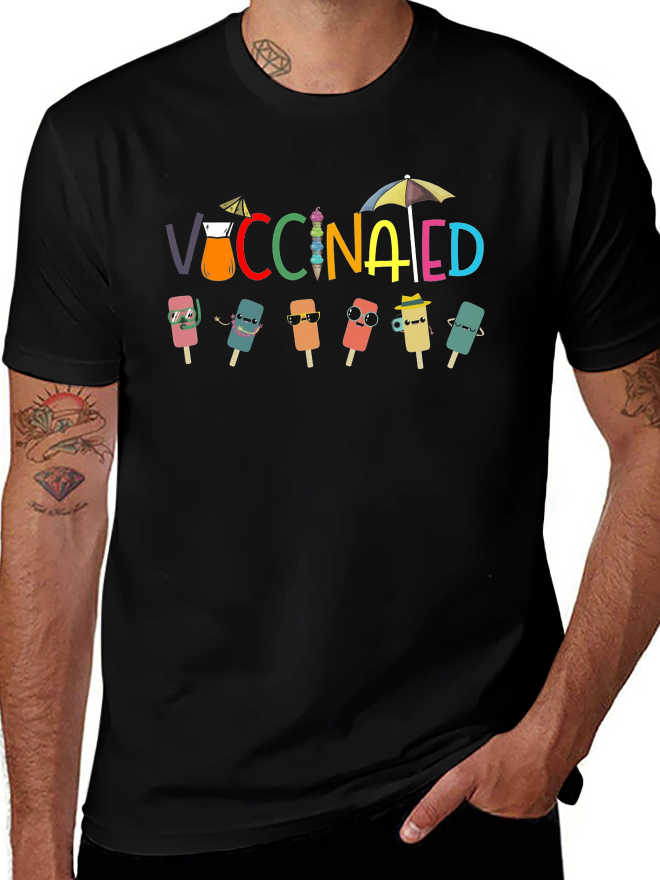 Variant 4 of Vaccinated Popsicle Summer T-Shirt