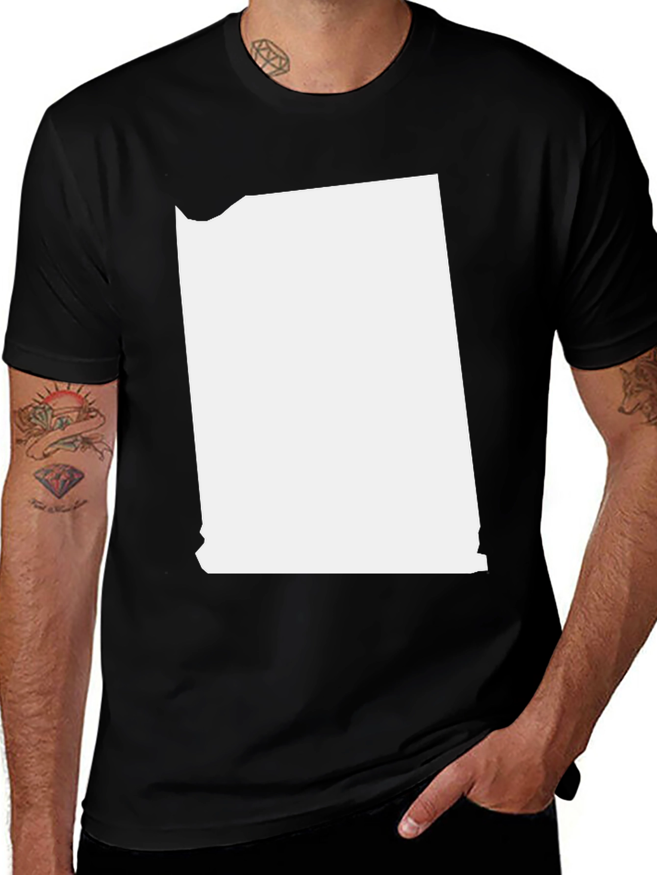 Variant 27 of Bold Graphic Print Black T-Shirt