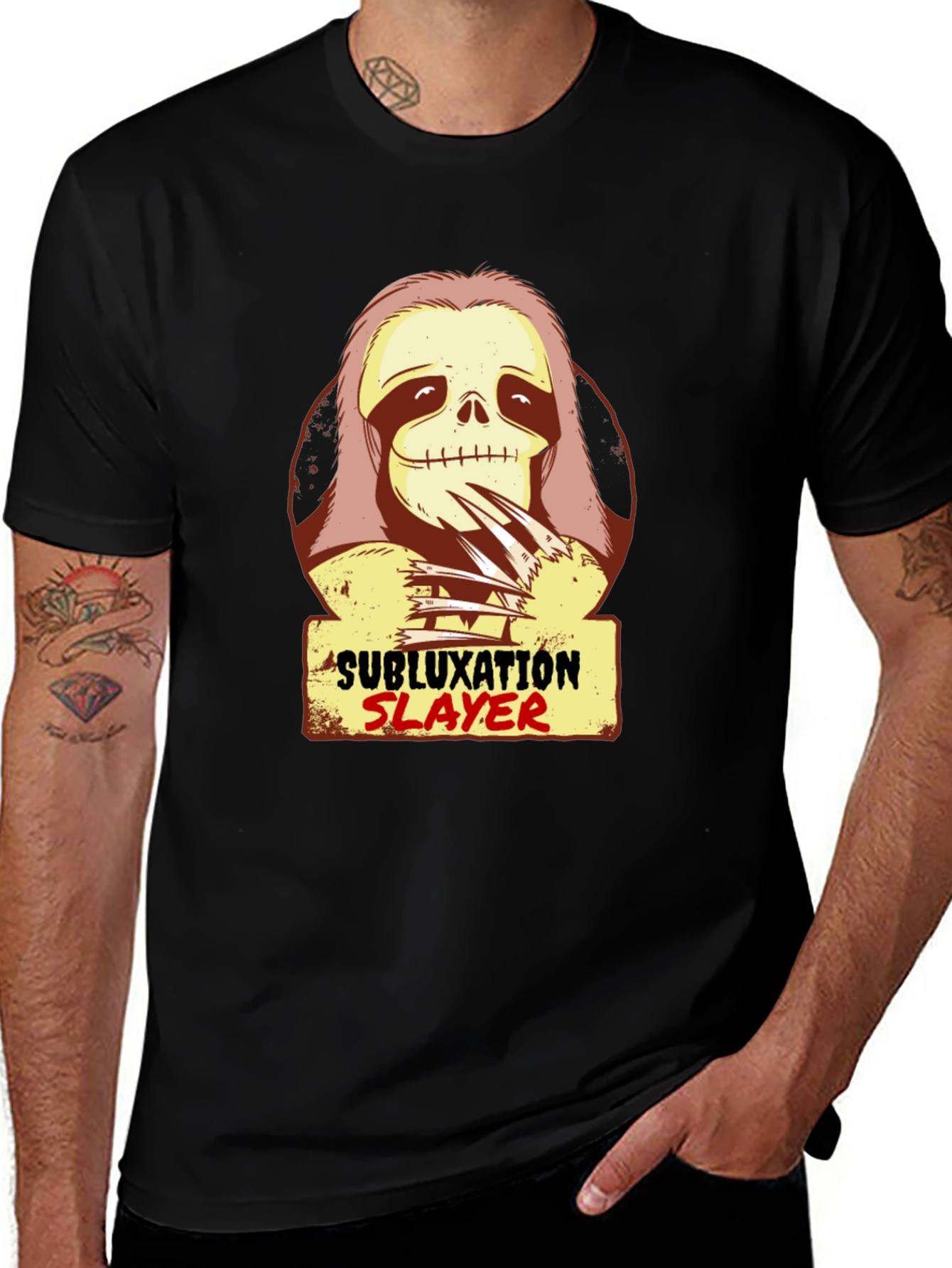Variant 6 of Subluxation Slayer T-Shirt - Chiropractic Humor