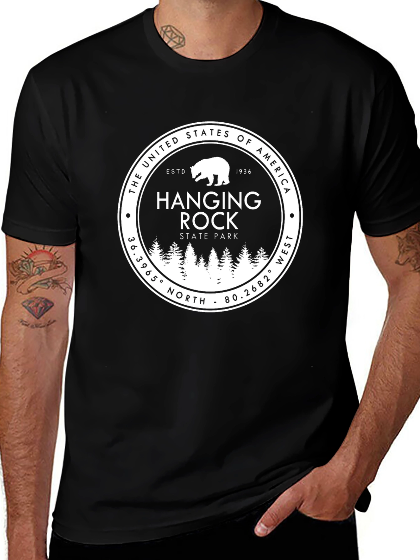 Variant 17 of Hanging Rock State Park Black T-Shirt