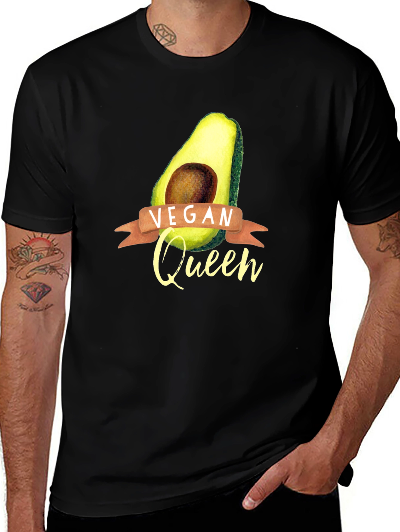 Variant 29 of Vegan Queen Avocado Graphic T-Shirt