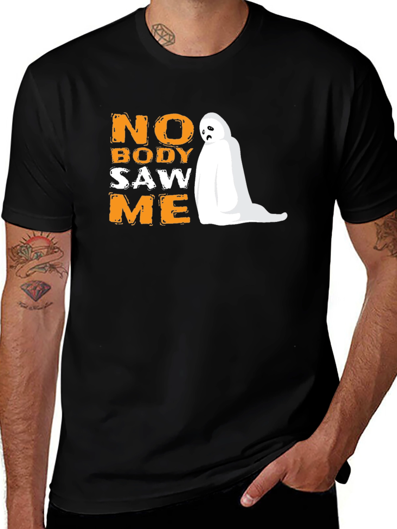 Variant 28 of Nobody Saw Me Ghost Graphic T-Shirt