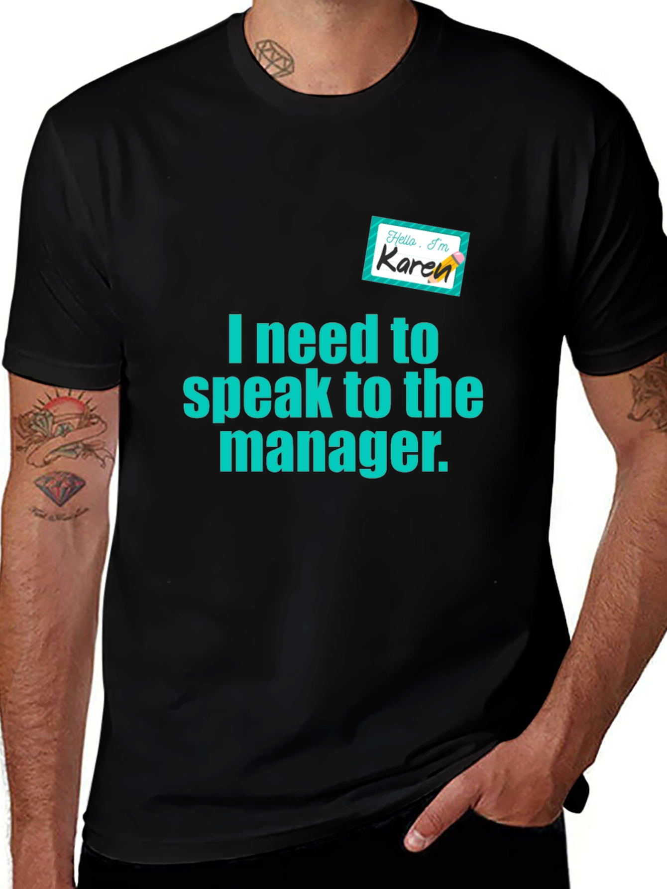 Variant 8 of Speak to the Manager T-Shirt - Karen Name Tag