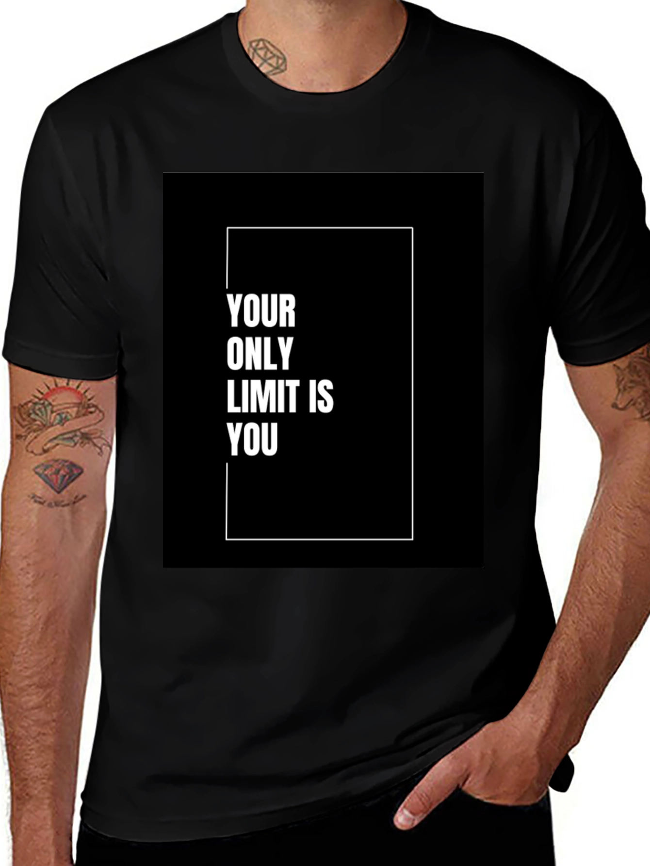 Variant 17 of Motivational Black T-Shirt - Your Only Limit Is You