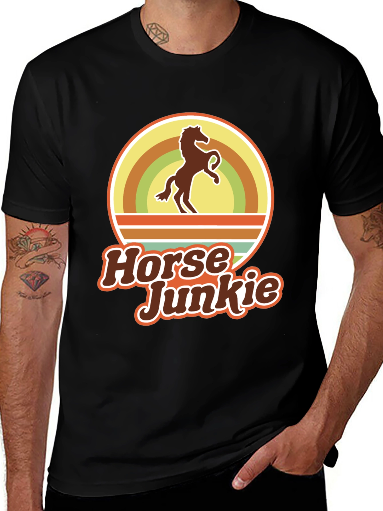 Variant 12 of Horse Junkie T-Shirt - Retro Equestrian Tee