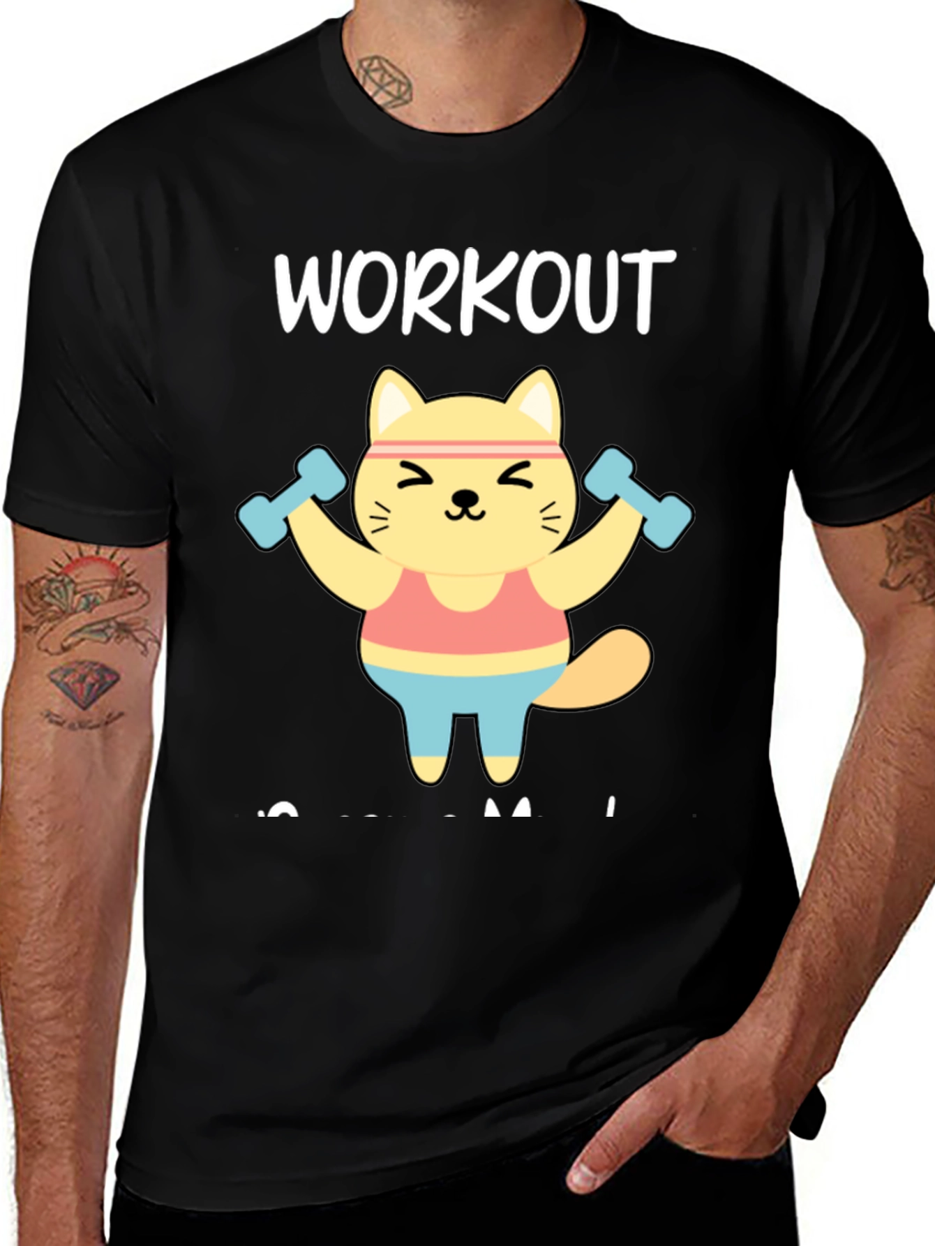 Variant 20 of Funny Workout Cat T-Shirt