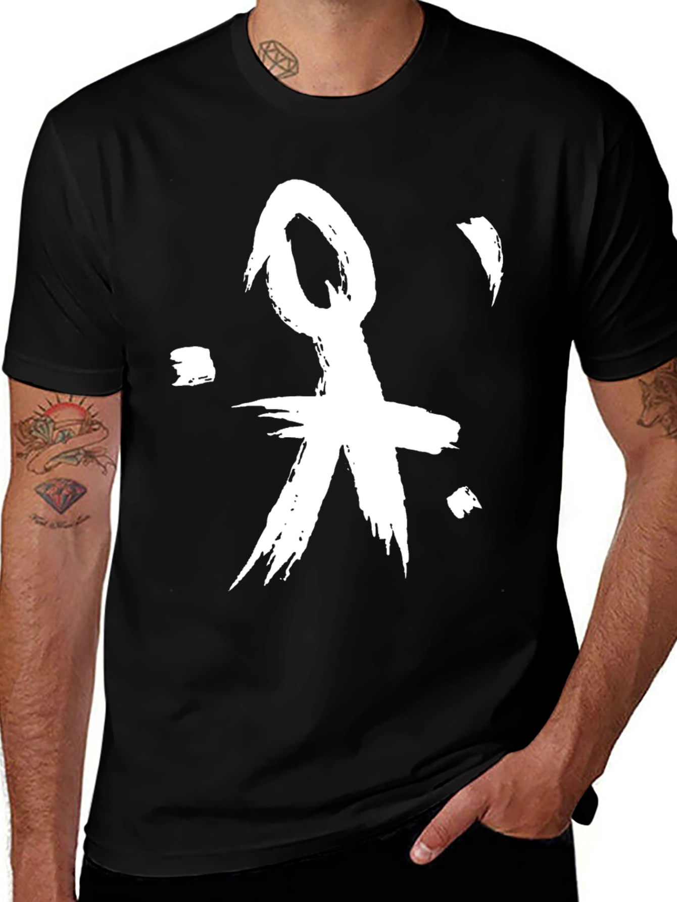 Variant 4 of Abstract Graphic Print Black Crew Neck T-Shirt