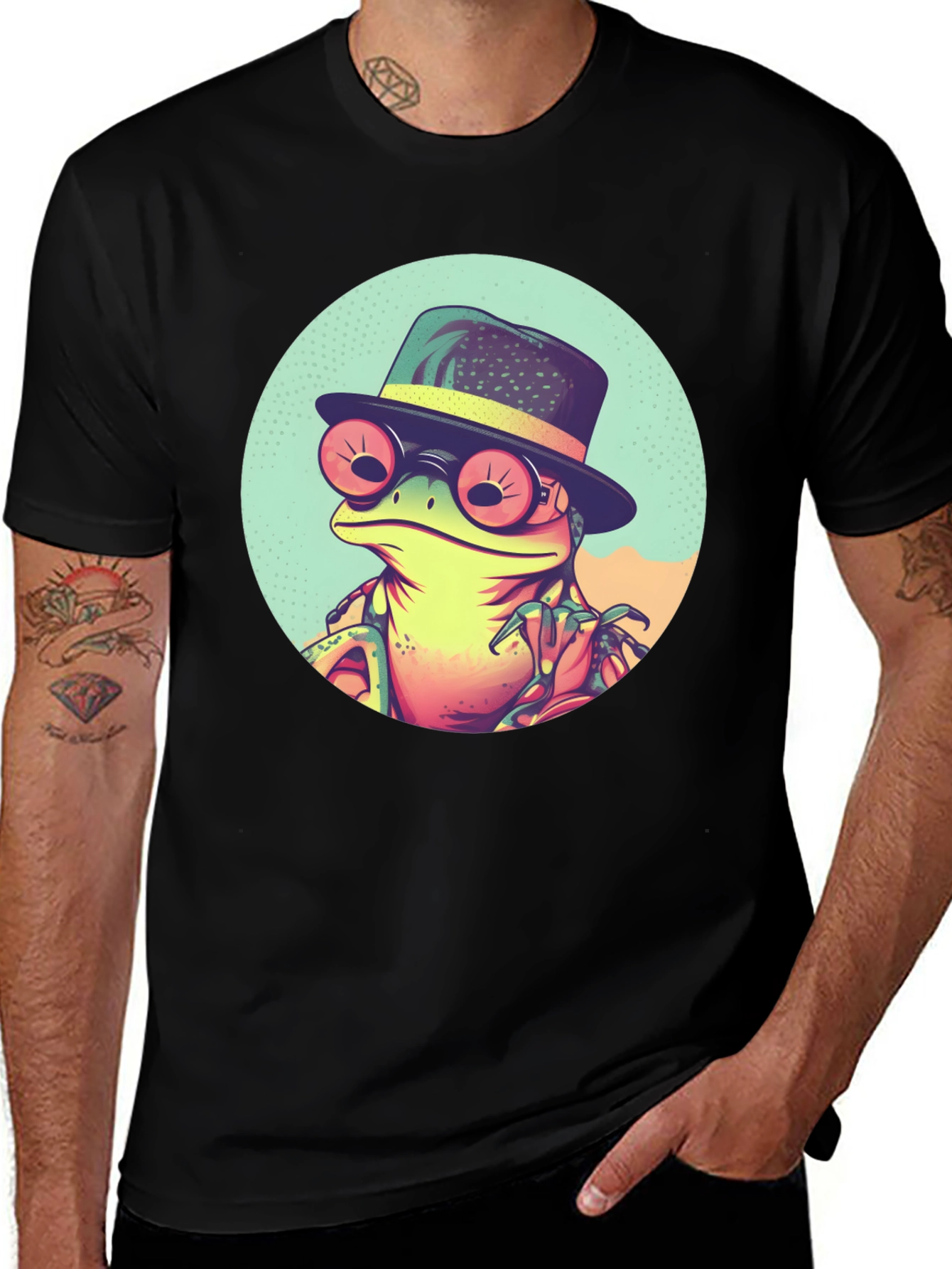 Variant 17 of Cool Frog Tee: Retro Style
