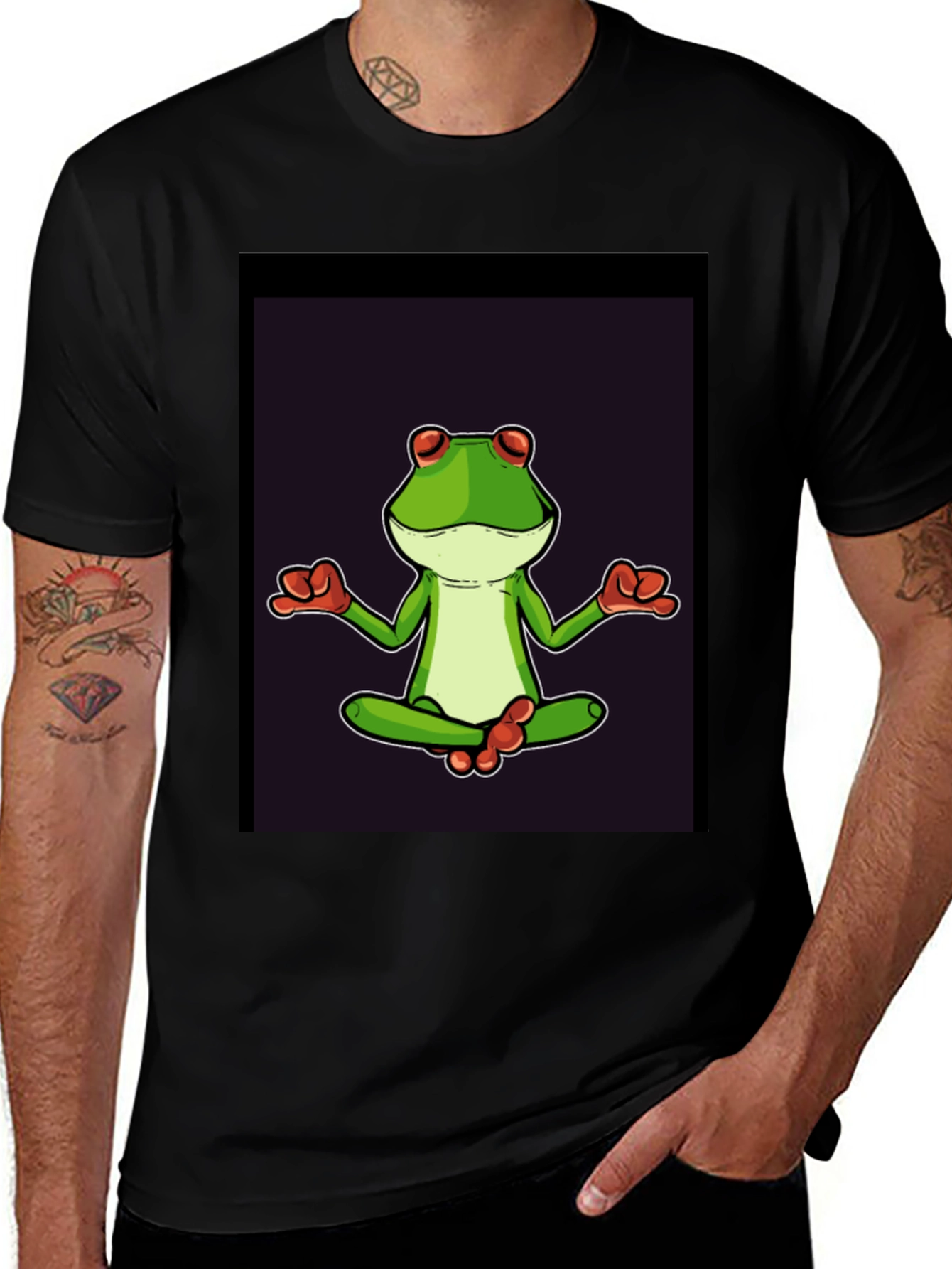 Variant 30 of Zen Frog T-Shirt - Meditating Amphibian Graphic Tee