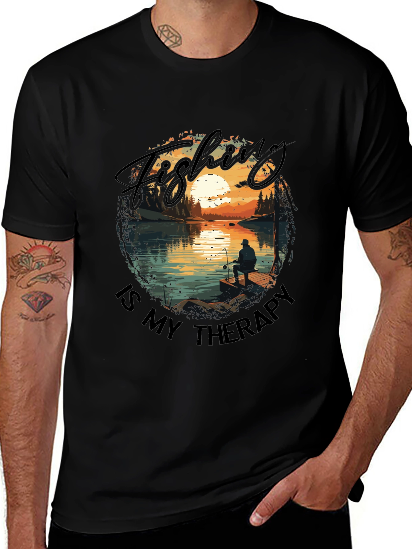 Variant 10 of Fishing Is My Therapy Graphic T-Shirt