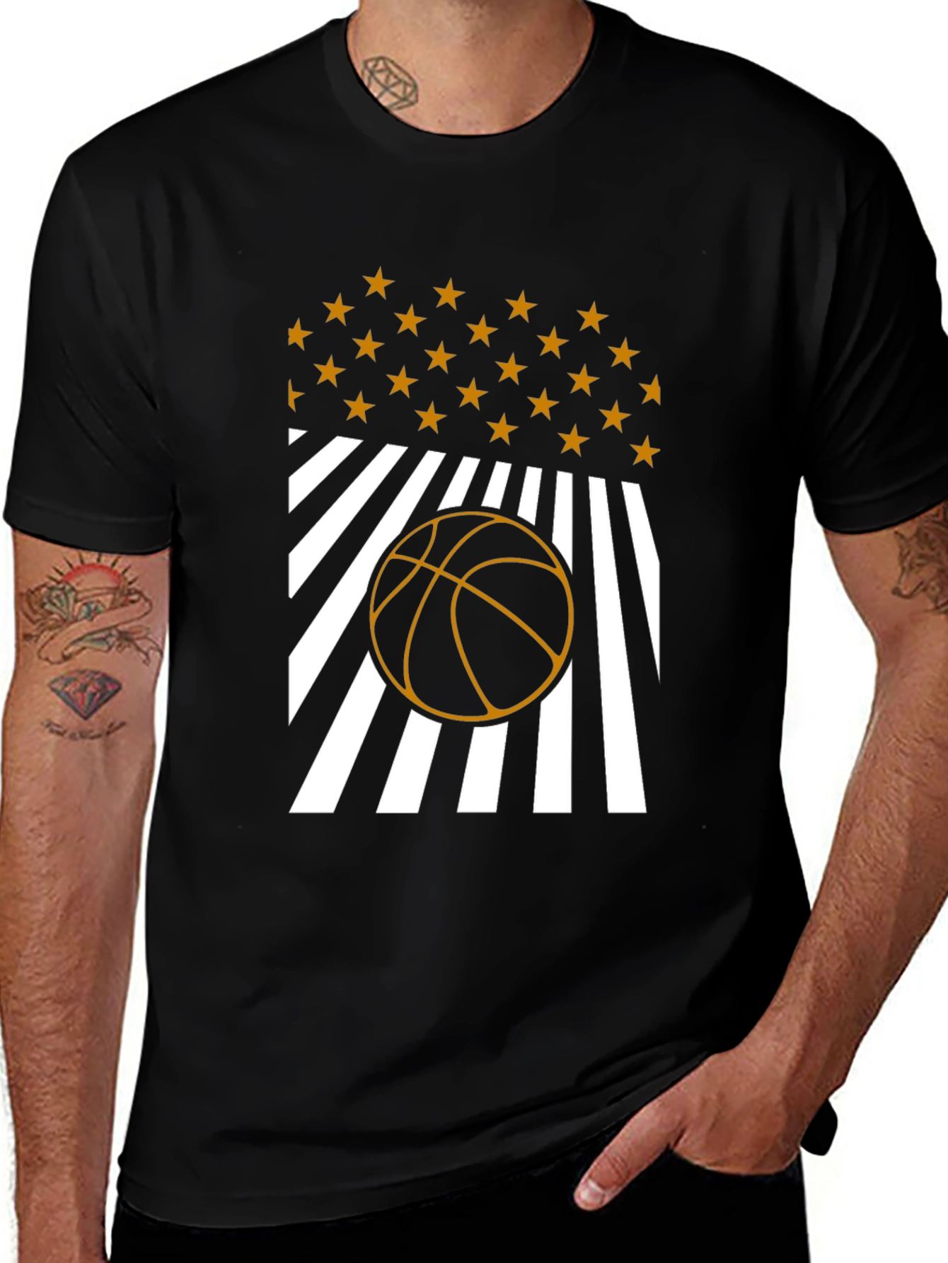 Variant 17 of Basketball Stars & Stripes Graphic Tee
