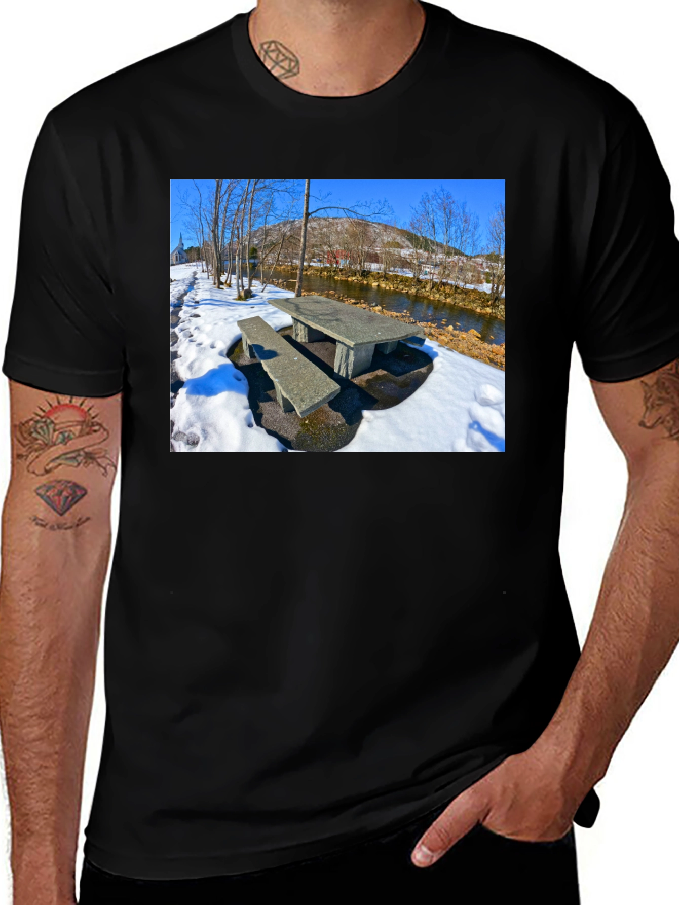 Scenic Picnic T-Shirt - River View