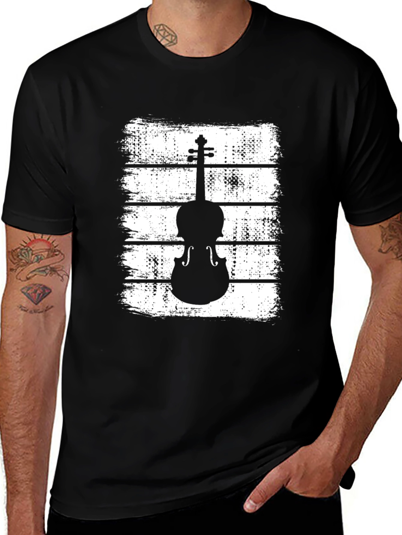 Variant 8 of Violin Graphic T-Shirt - Musical Instrument Tee
