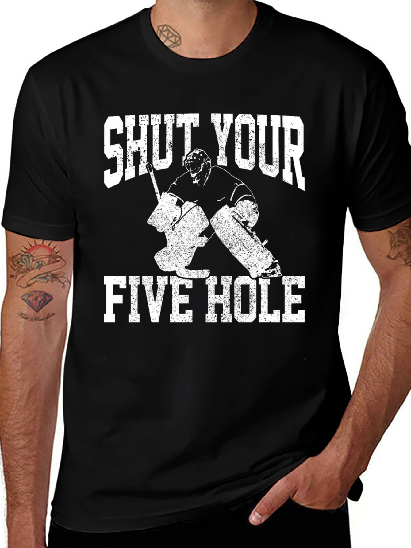 Variant 15 of Shut Your Five Hole Hockey T-Shirt