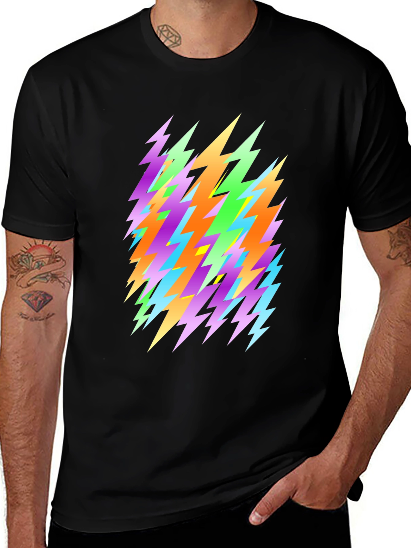 Lightning Bolt Graphic Black T-Shirt