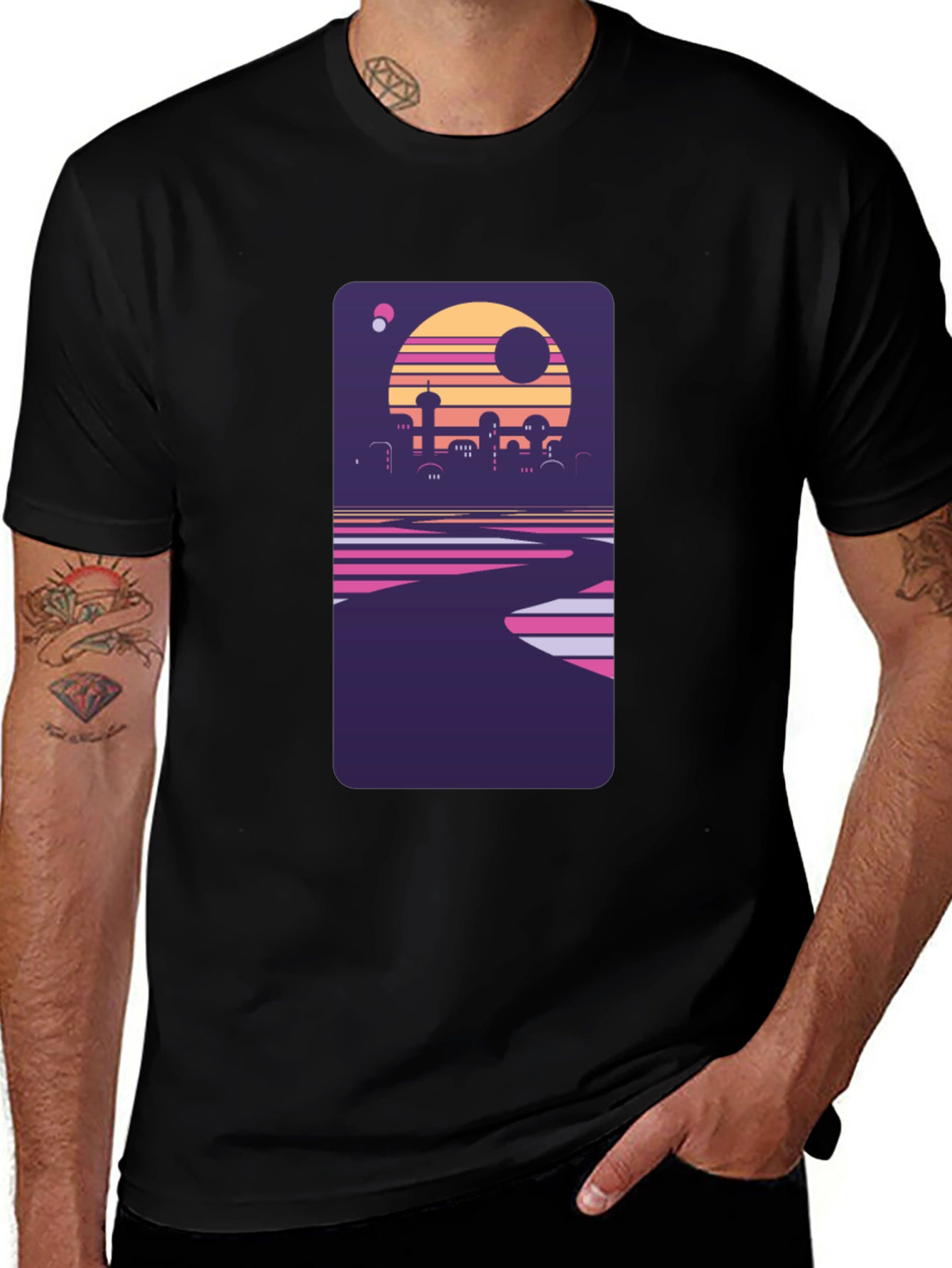 Variant 19 of Retro Cityscape Graphic Tee