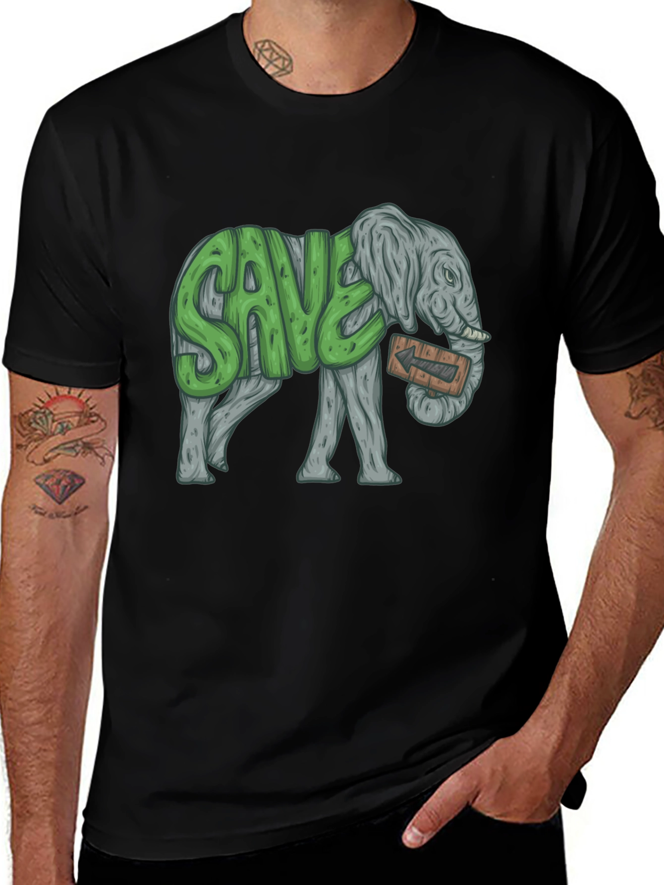 Variant 17 of Save the Elephants Graphic T-Shirt