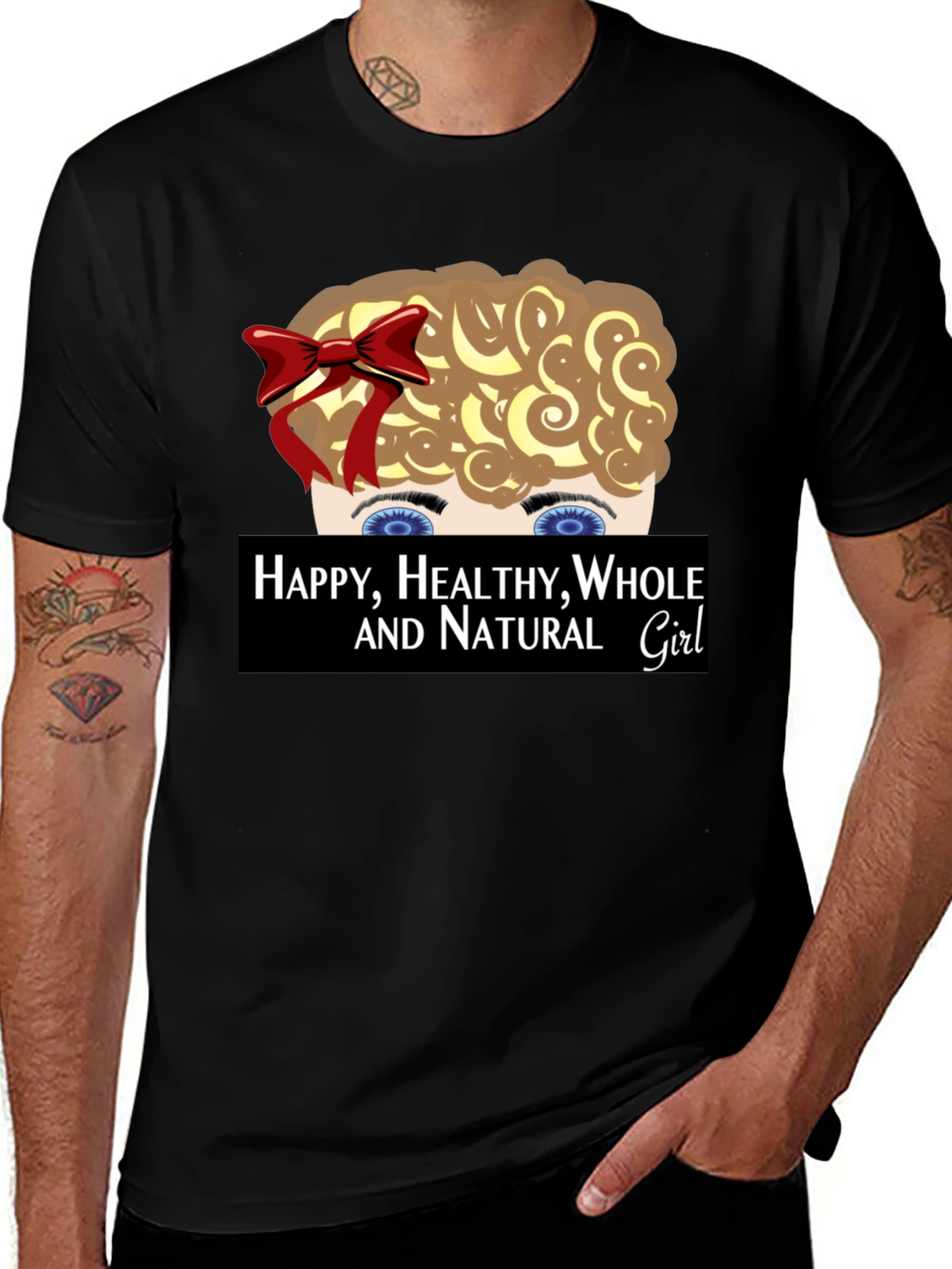 Variant 8 of Happy, Healthy, Whole and Natural Girl T-Shirt