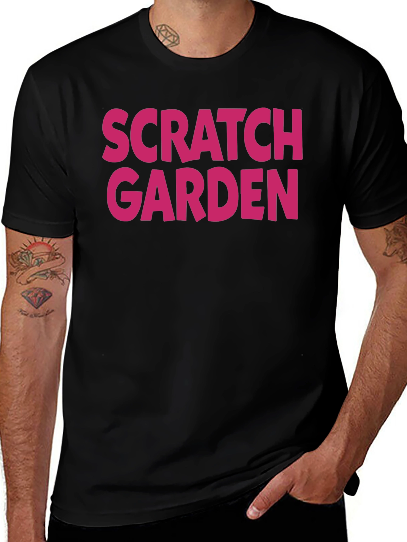 Variant 23 of Scratch Garden Graphic Tee - Black Cotton Casual Shirt