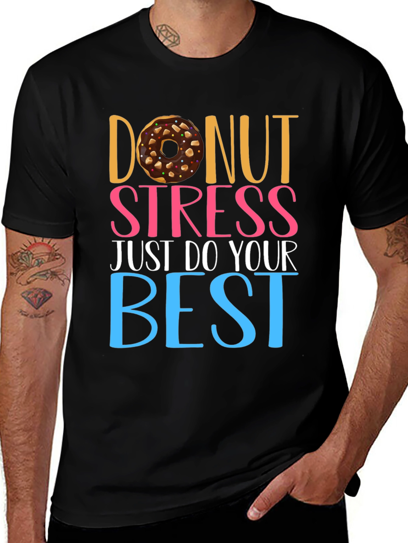 Variant 11 of Donut Stress T-Shirt - Motivational Tee