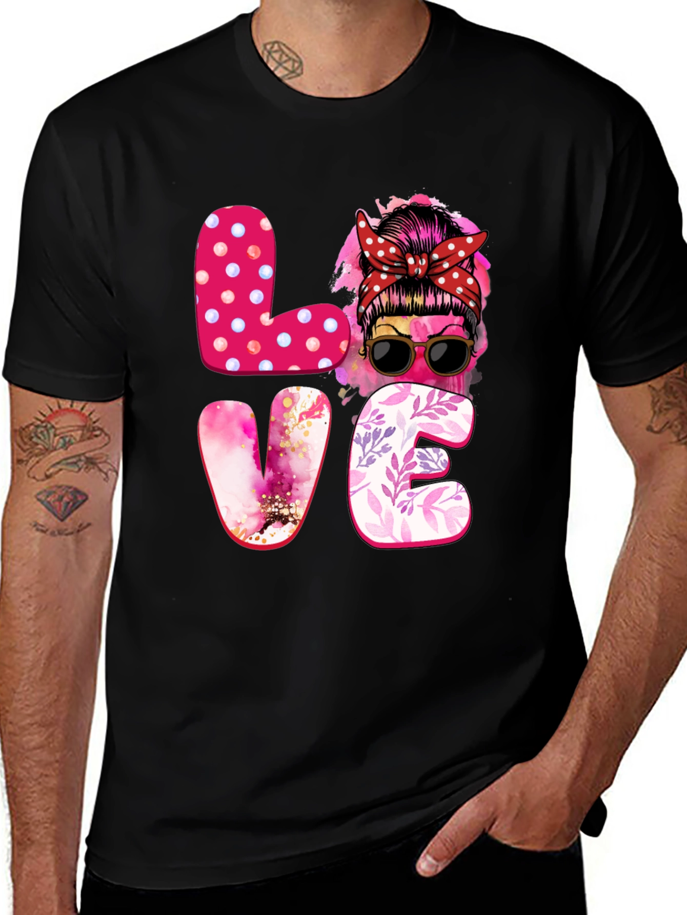 Love Messy Bun Graphic Tee - Stylish Women's T-Shirt