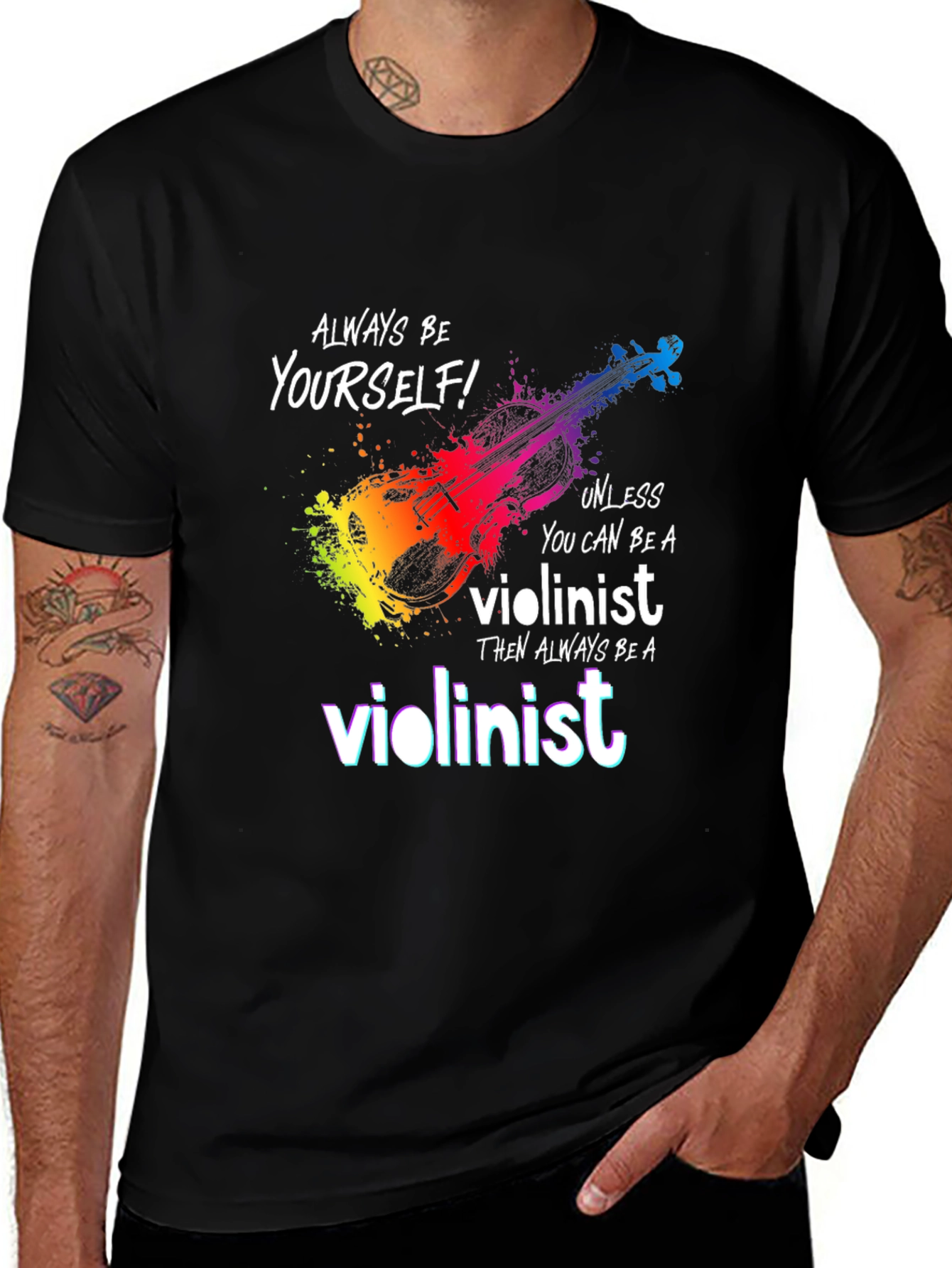 Black Violinist T-Shirt - Be Yourself Unless... main image