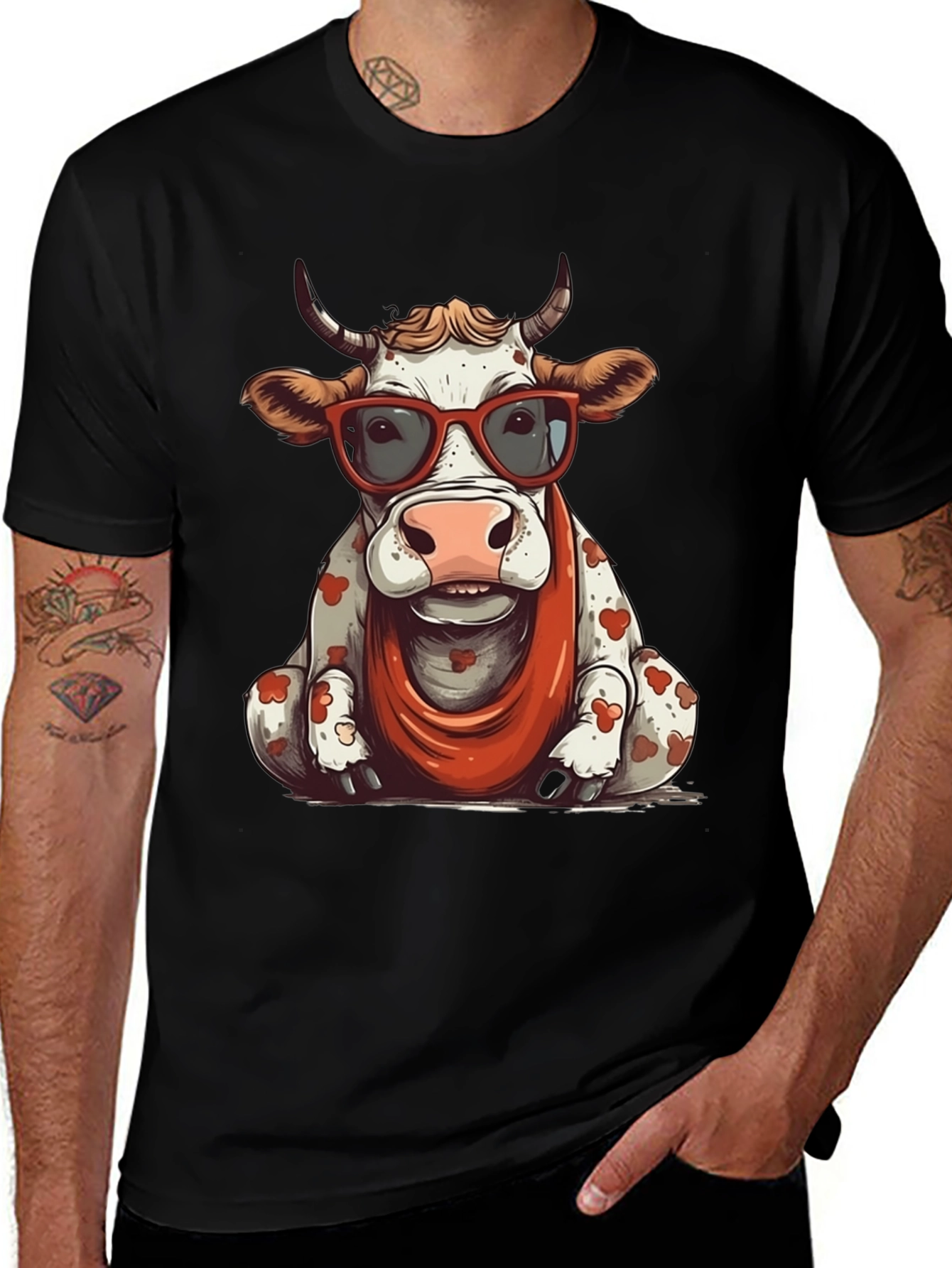 Variant 26 of Cow T-Shirt with Glasses