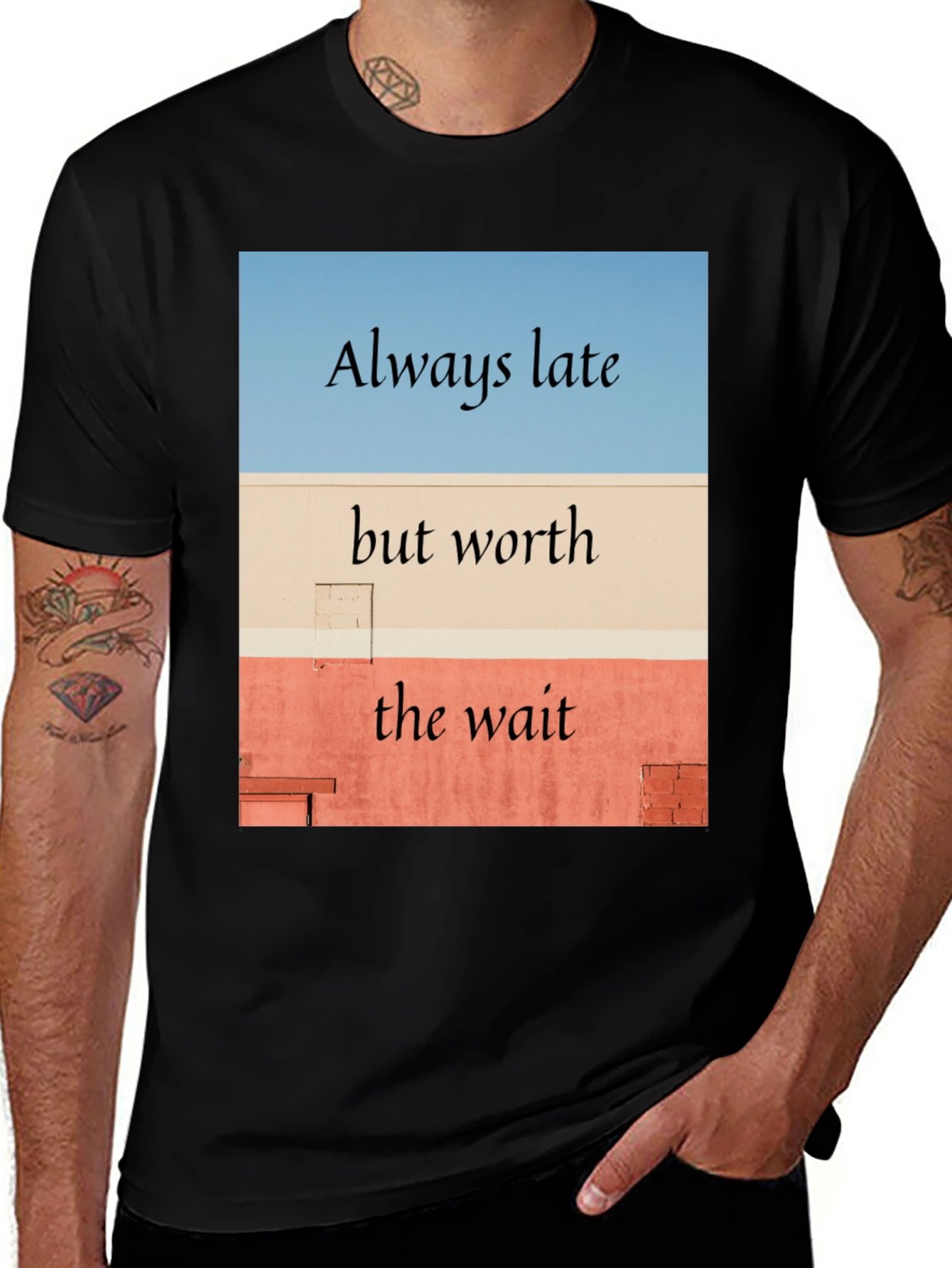 Variant 4 of Always Late Worth the Wait Black T-Shirt