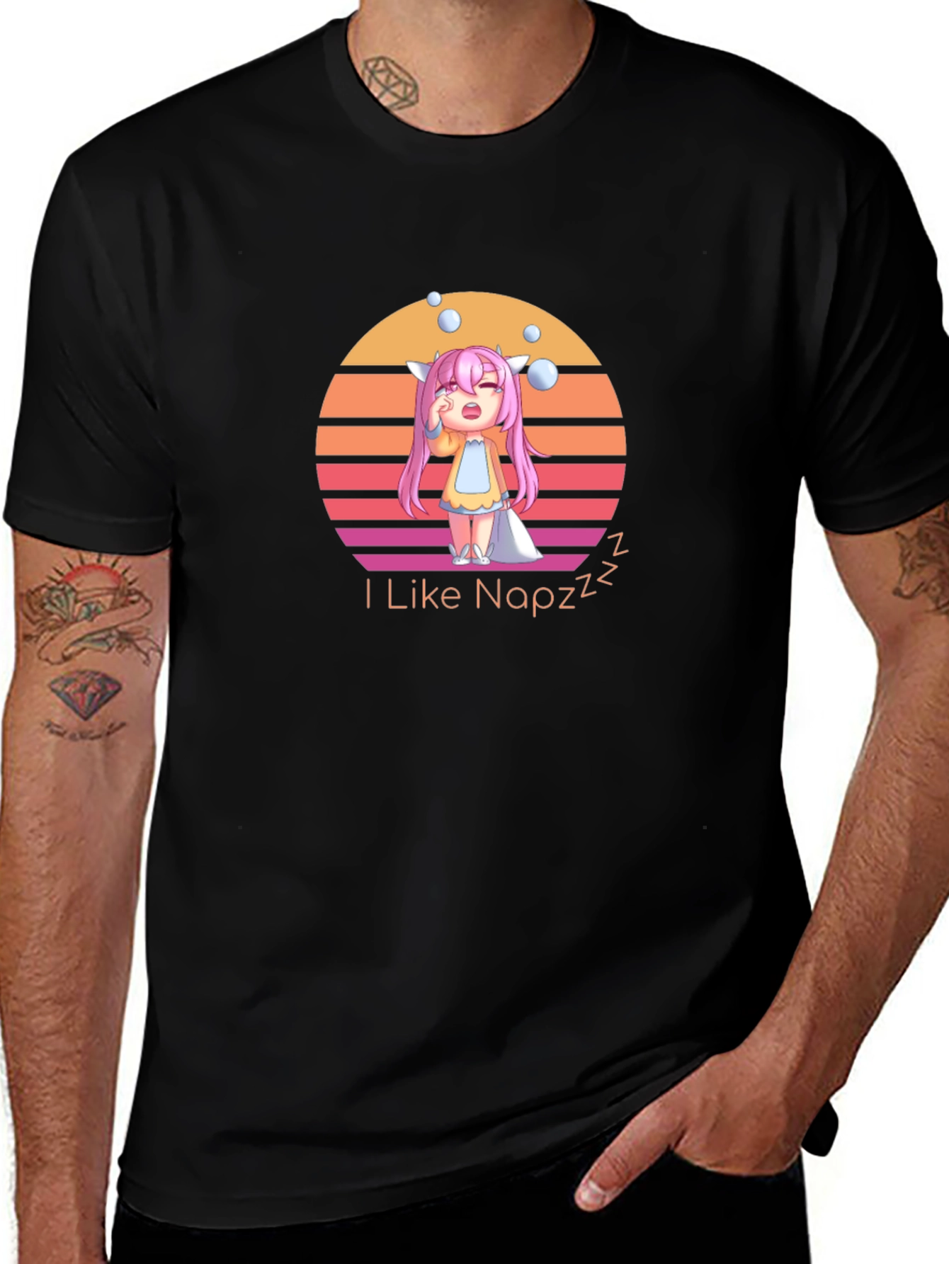 Variant 6 of I Like Napz Anime Black T-Shirt