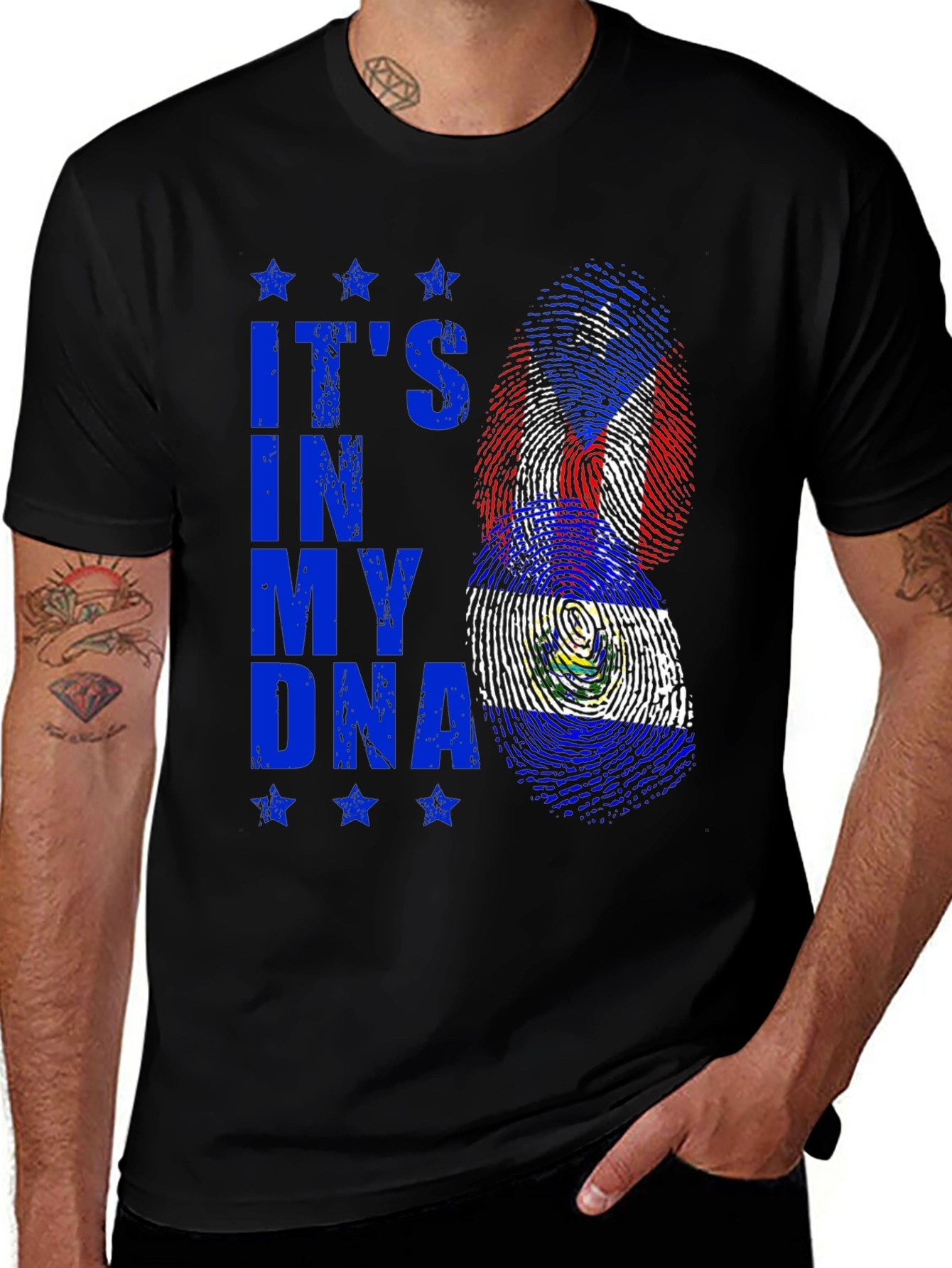 Variant 4 of It's In My DNA Puerto Rico El Salvador T-Shirt