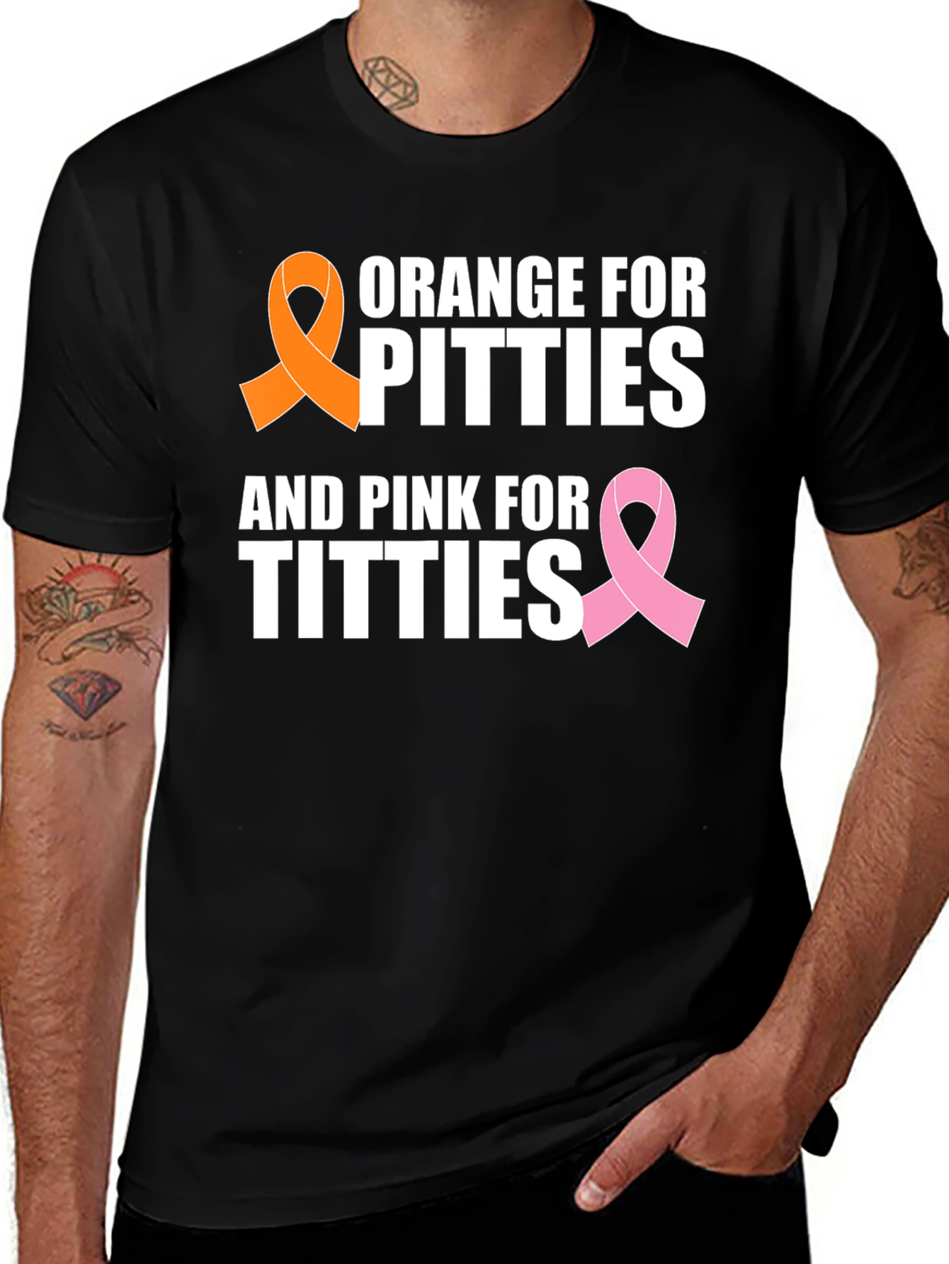Variant 6 of Orange for Pitties, Pink for Titties T-Shirt