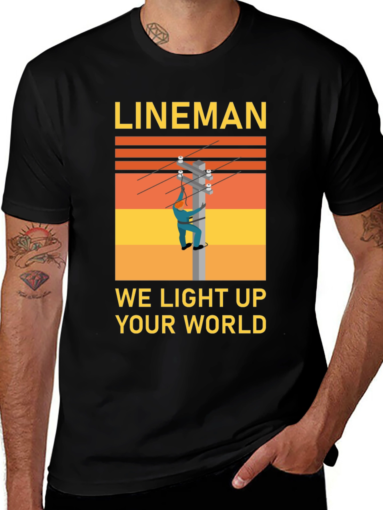 Variant 28 of Lineman T-Shirt - "We Light Up Your World" Tee
