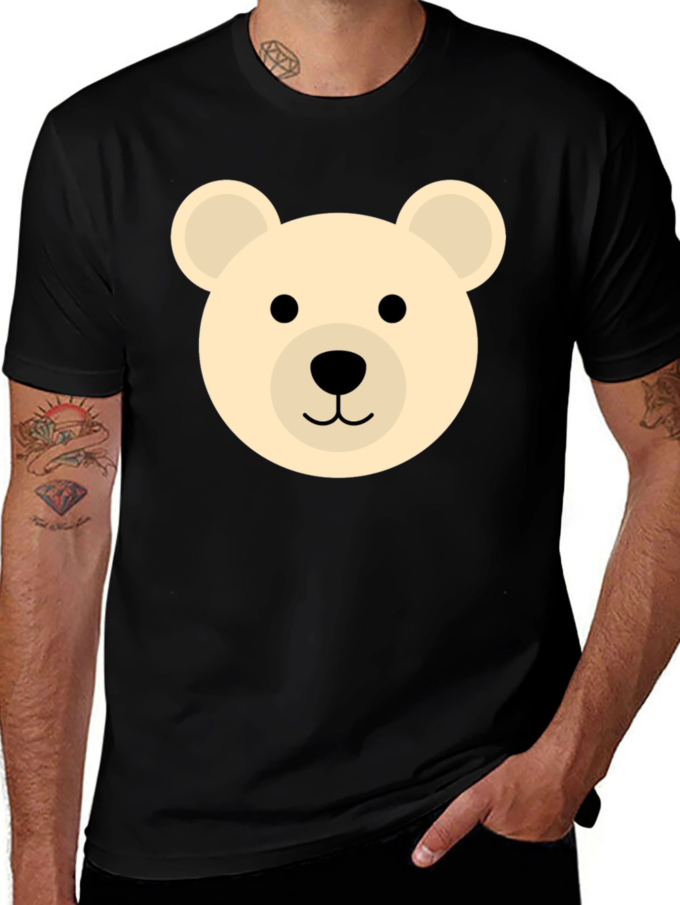 Variant 11 of Cute Bear Graphic Black T-Shirt