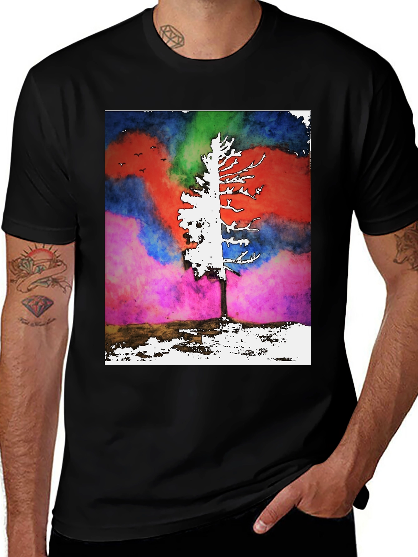 Variant 26 of Artistic Watercolor Tree Graphic T-Shirt