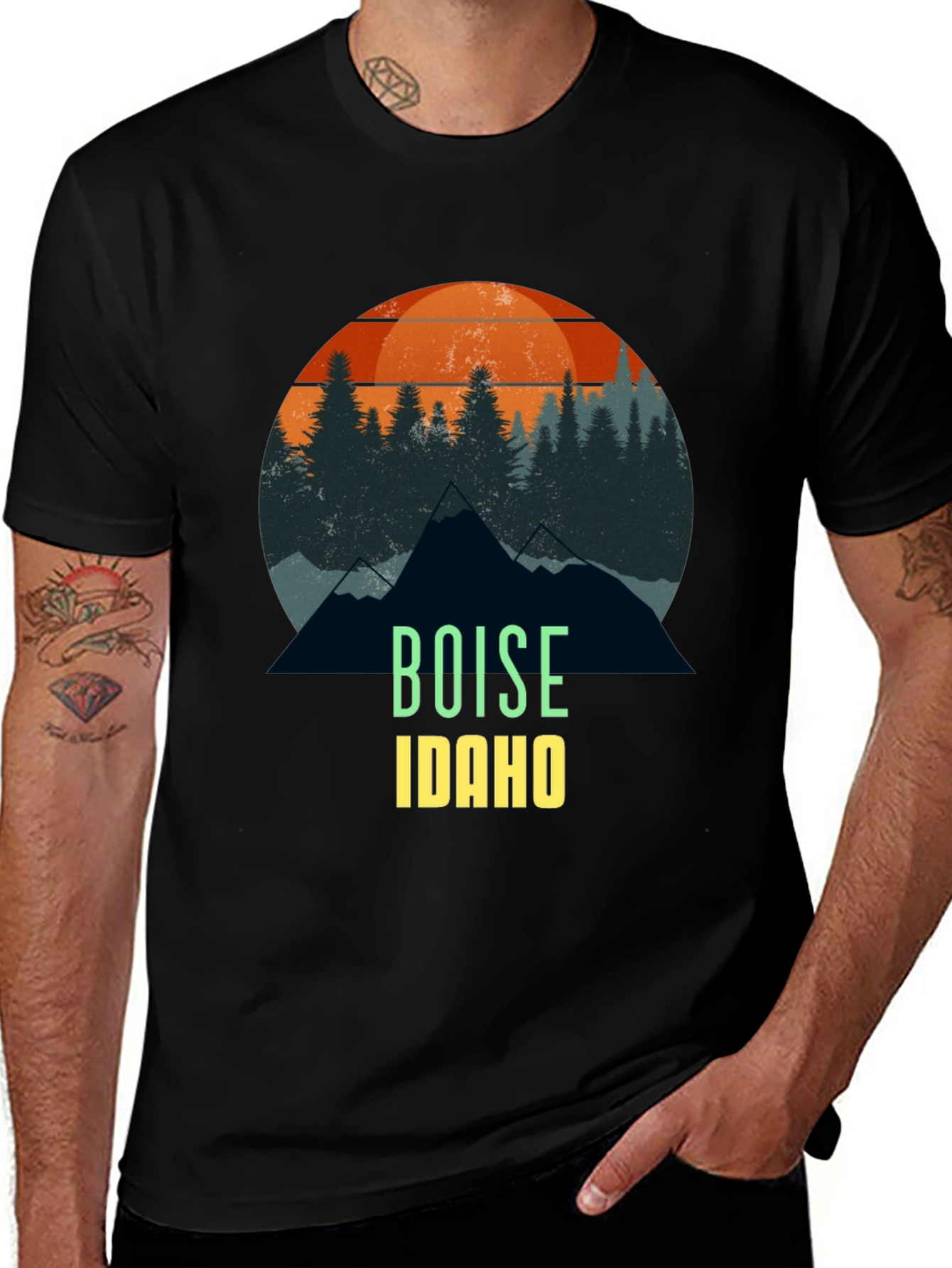 Boise Idaho Graphic Tee - Retro Mountain Design