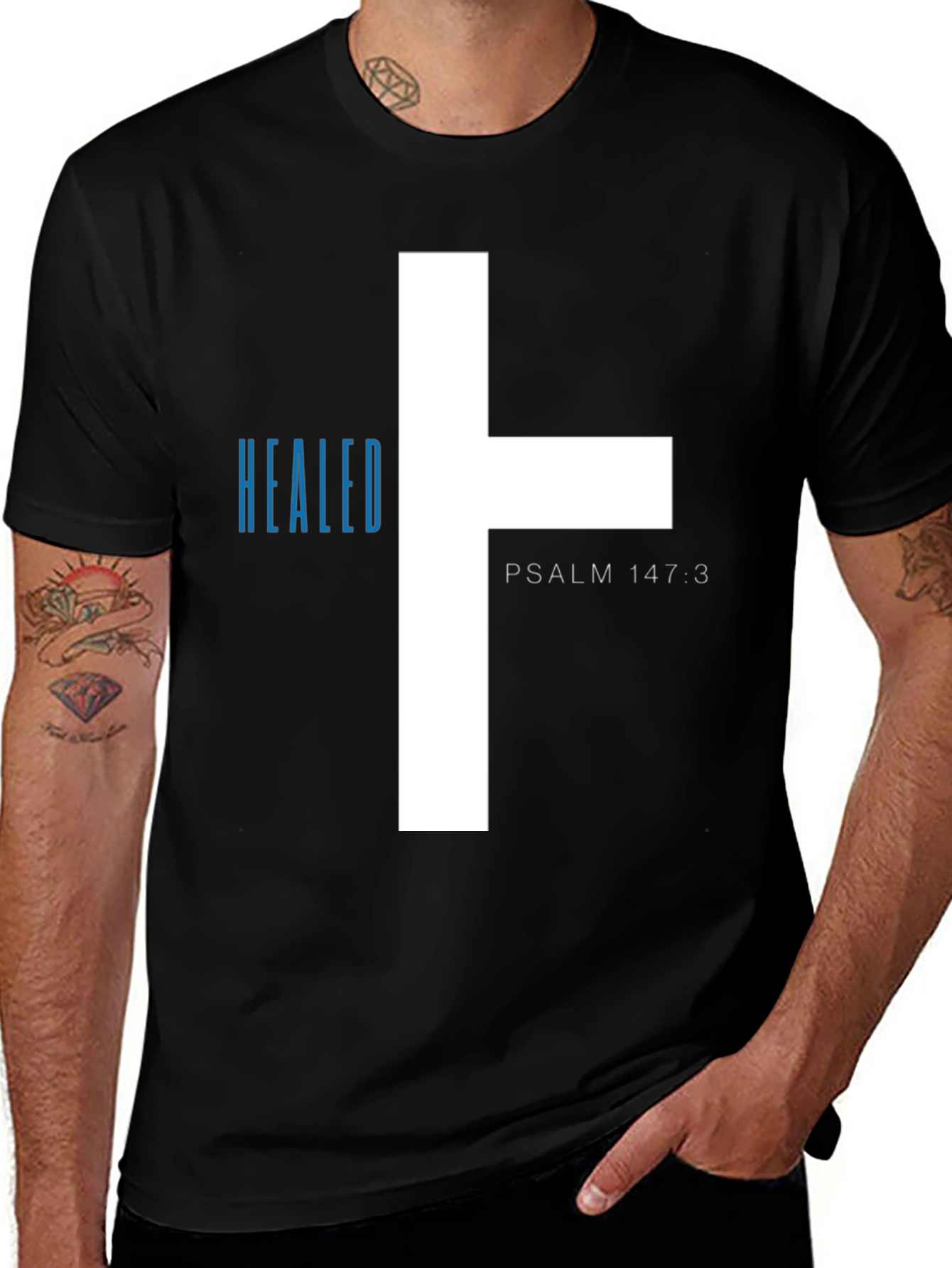 Healed T-Shirt - Psalm 147:3 - Christian Tee