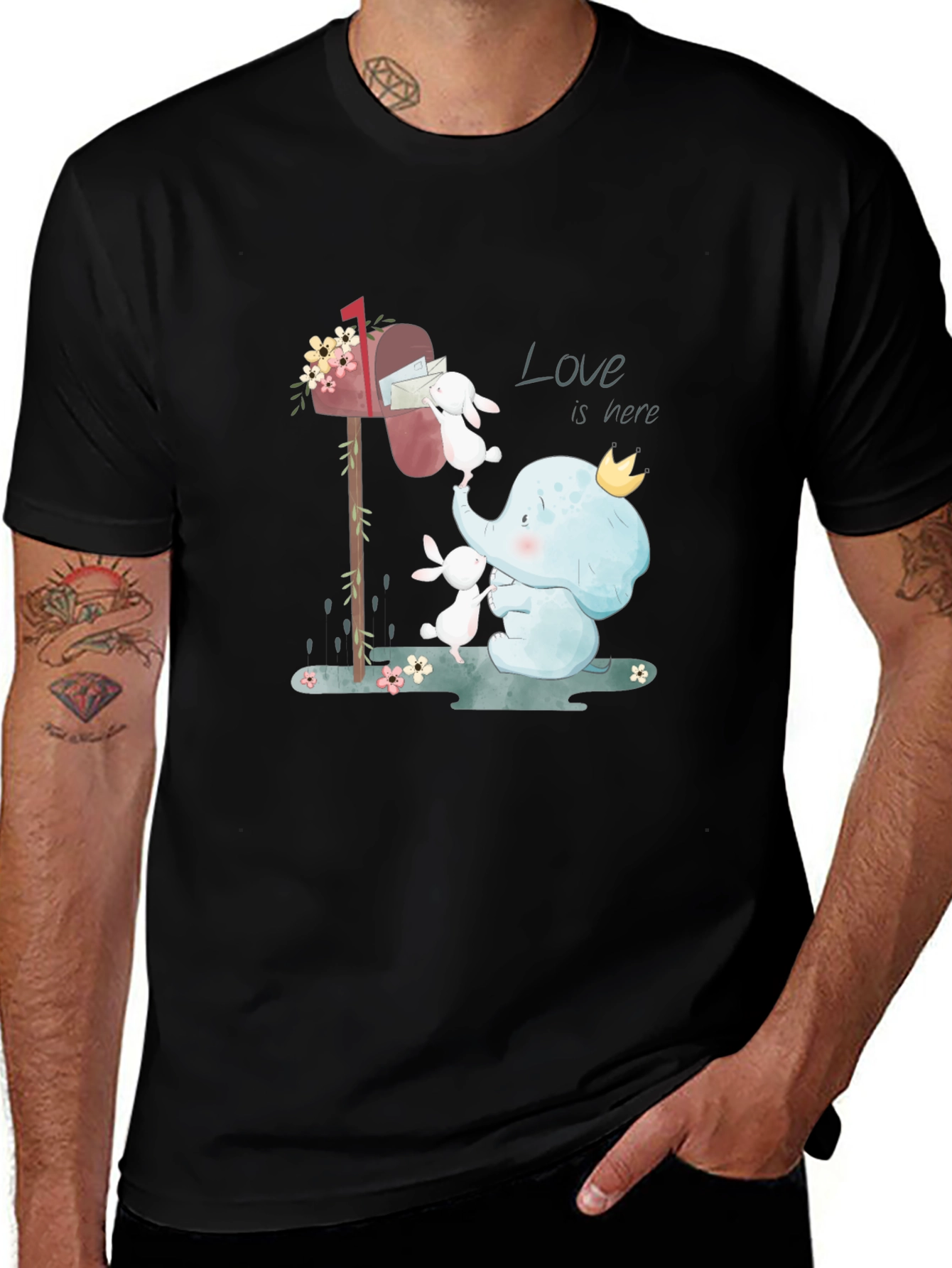 Variant 16 of Elephant & Bunny Love Graphic T-Shirt