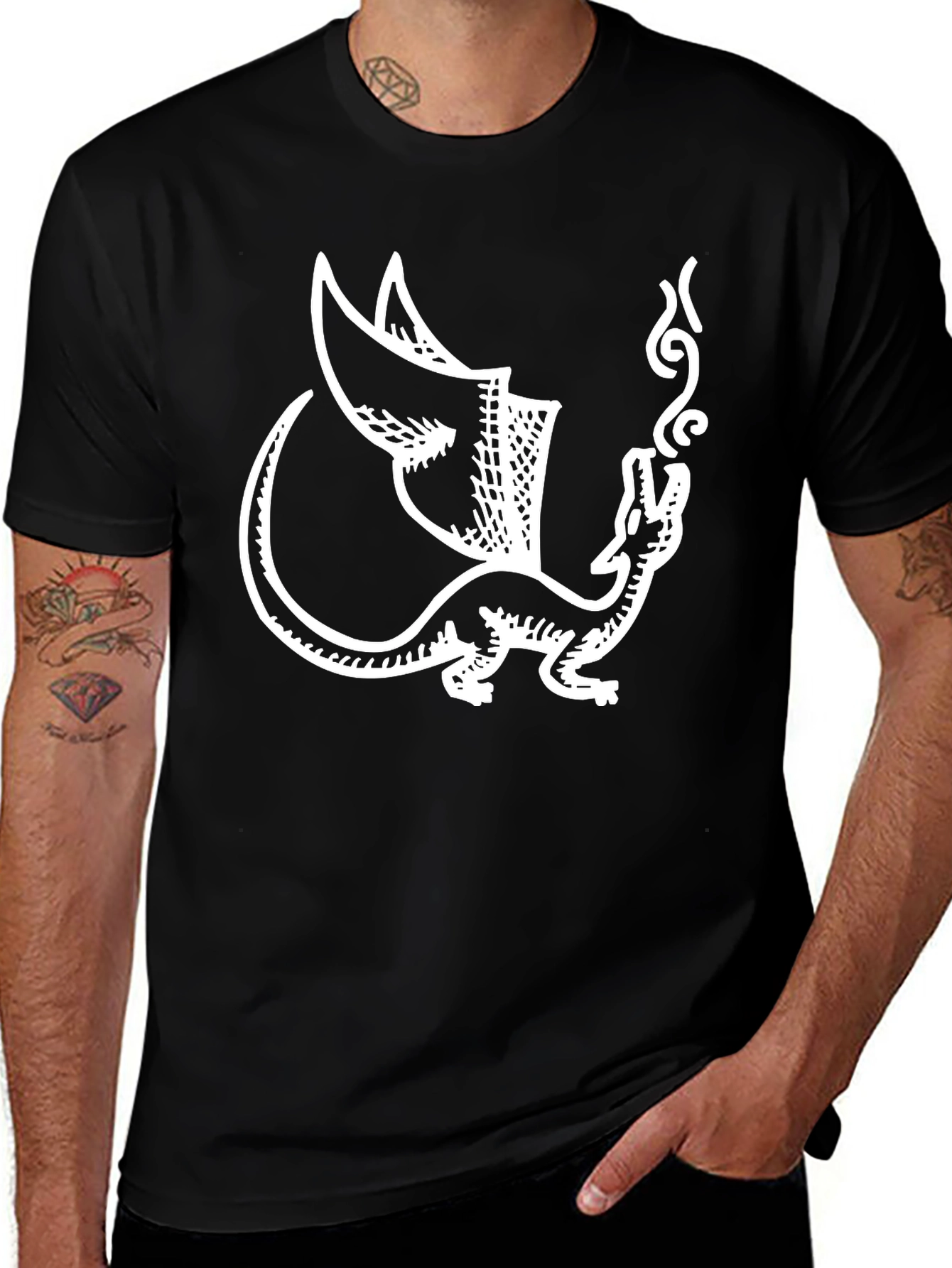 Variant 14 of Dragon Graphic T-Shirt - Black