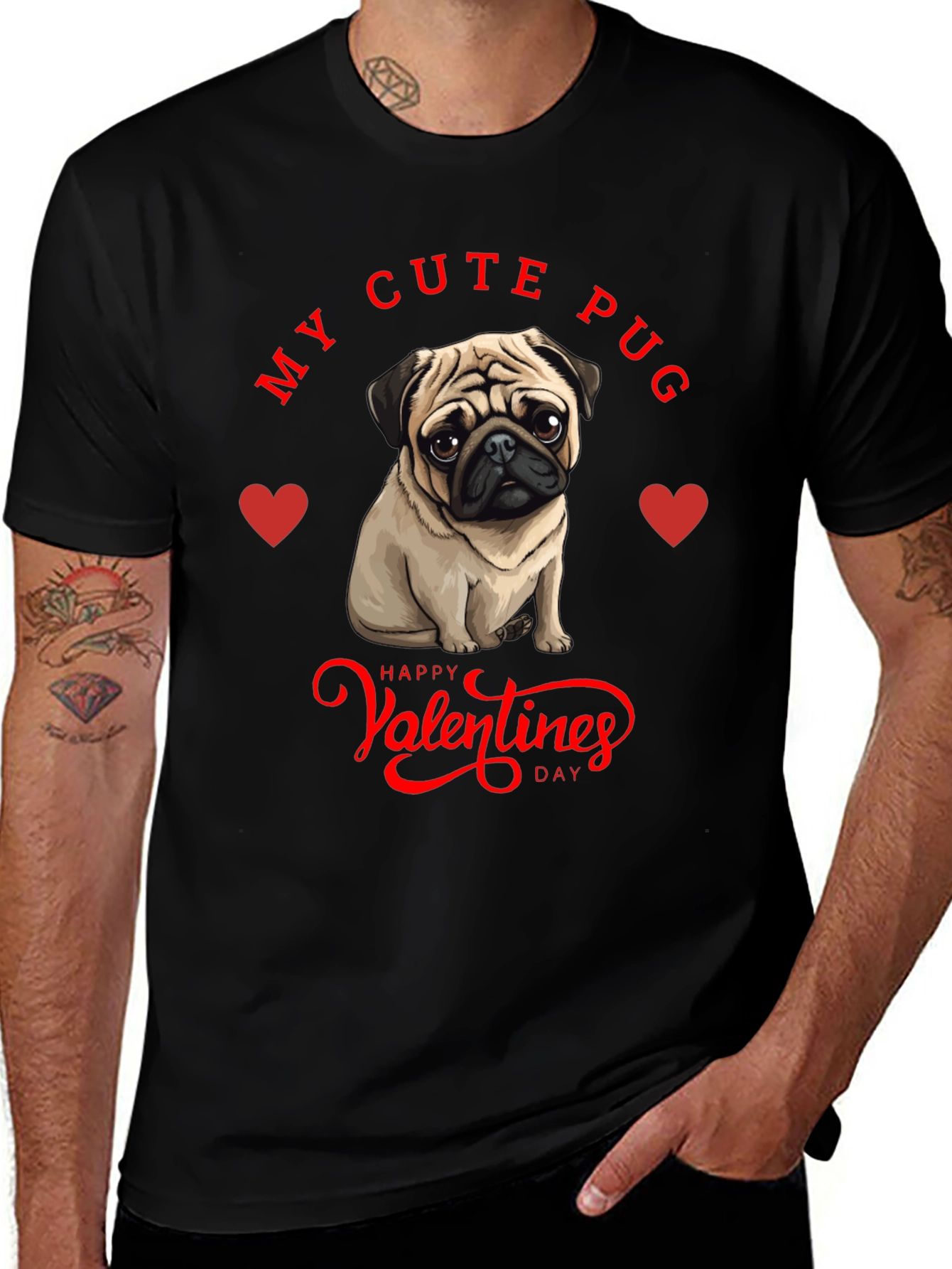 Variant 10 of My Cute Pug Valentine's Day T-Shirt