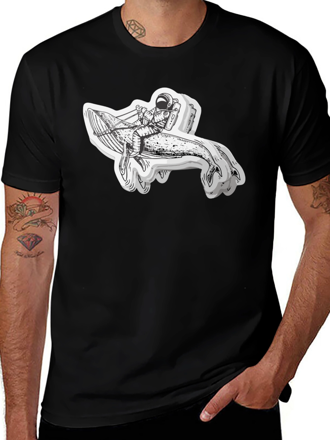 Variant 12 of Astronaut Whale Rider Graphic T-Shirt