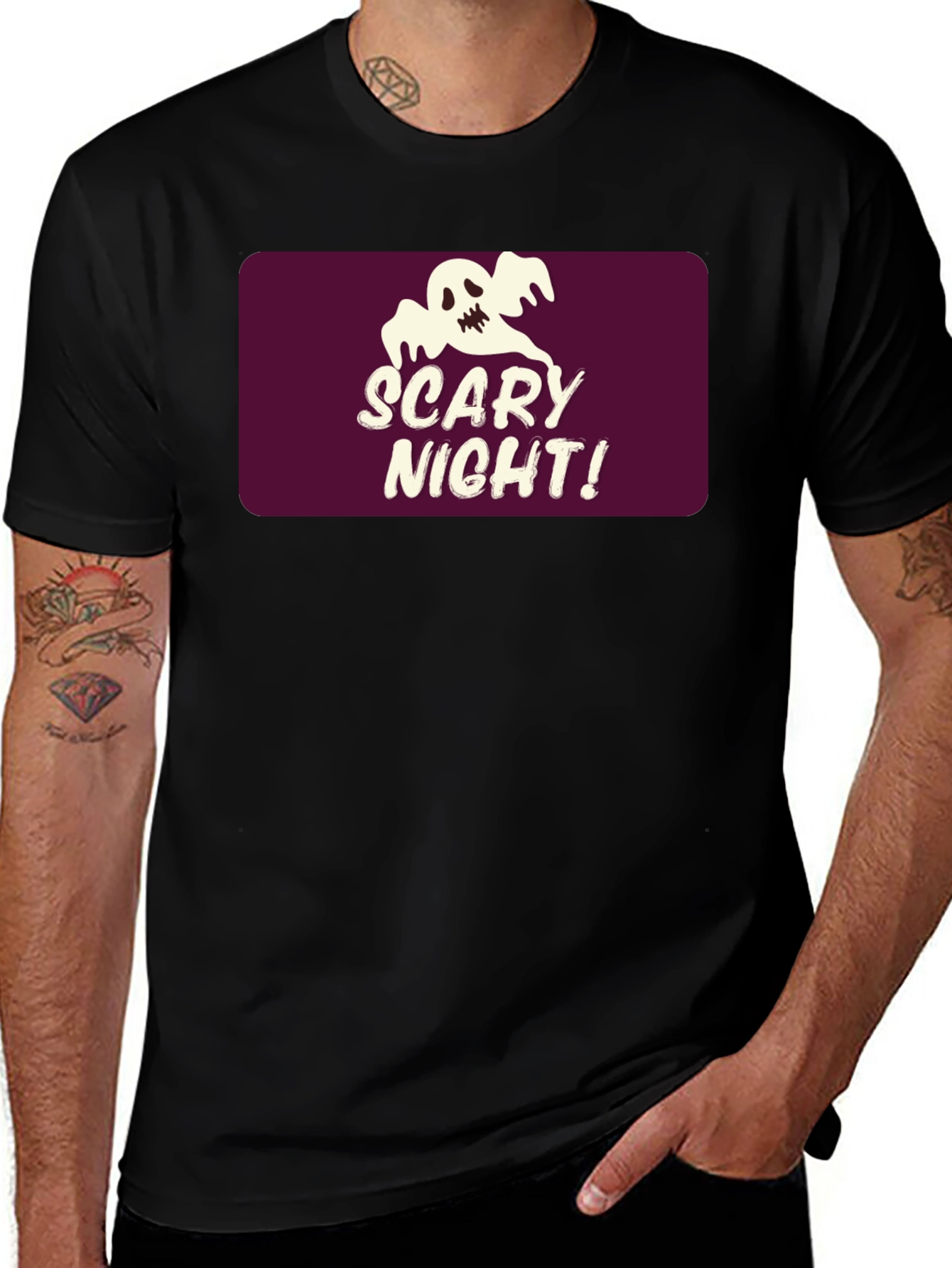 Scary Night Halloween T-Shirt - Ghost Graphic Tee