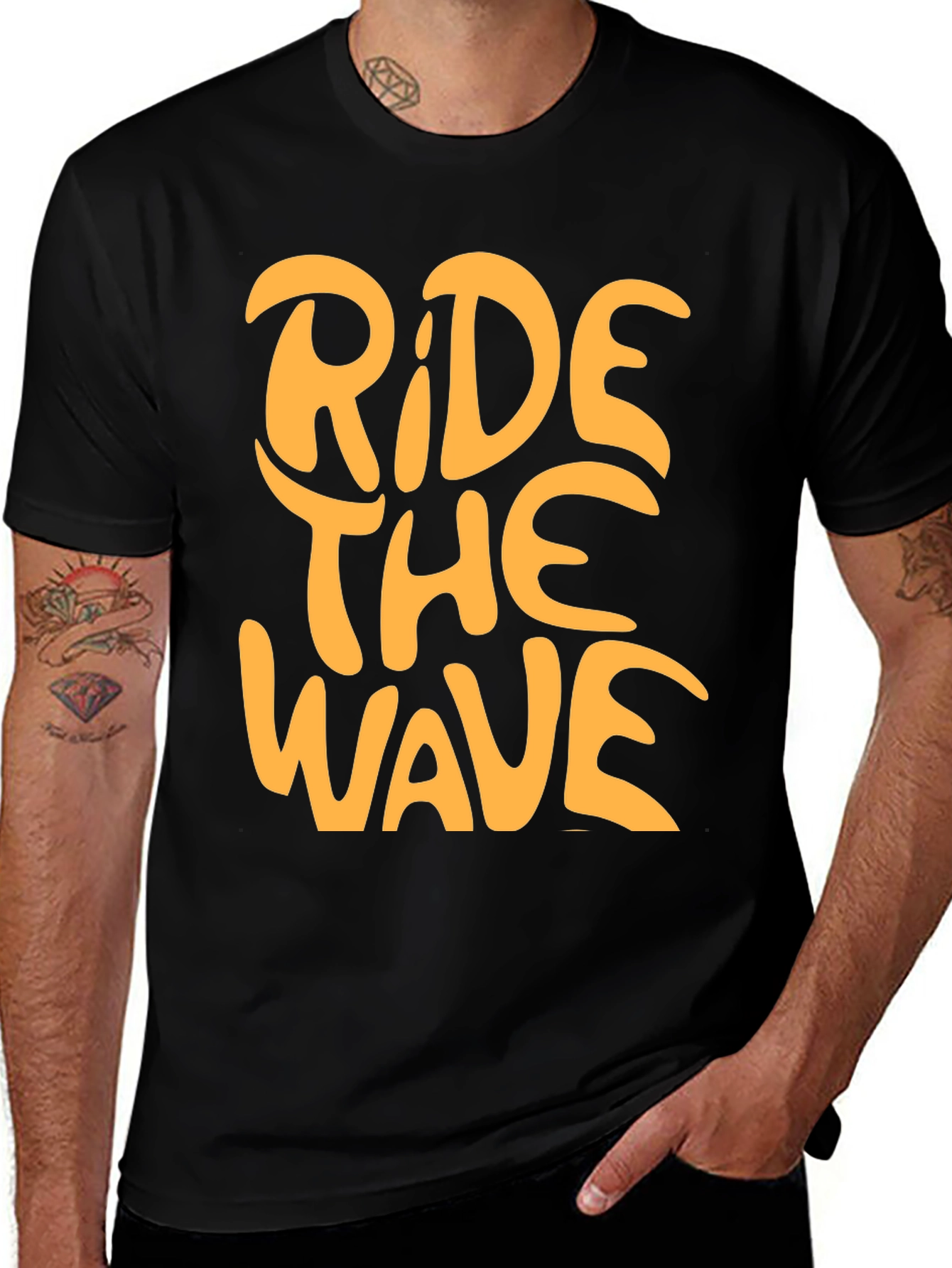 Variant 5 of Ride The Wave Graphic T-Shirt - Black