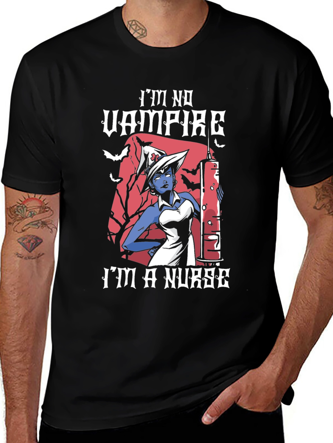 Variant 13 of I'm No Vampire I'm A Nurse Graphic T-Shirt