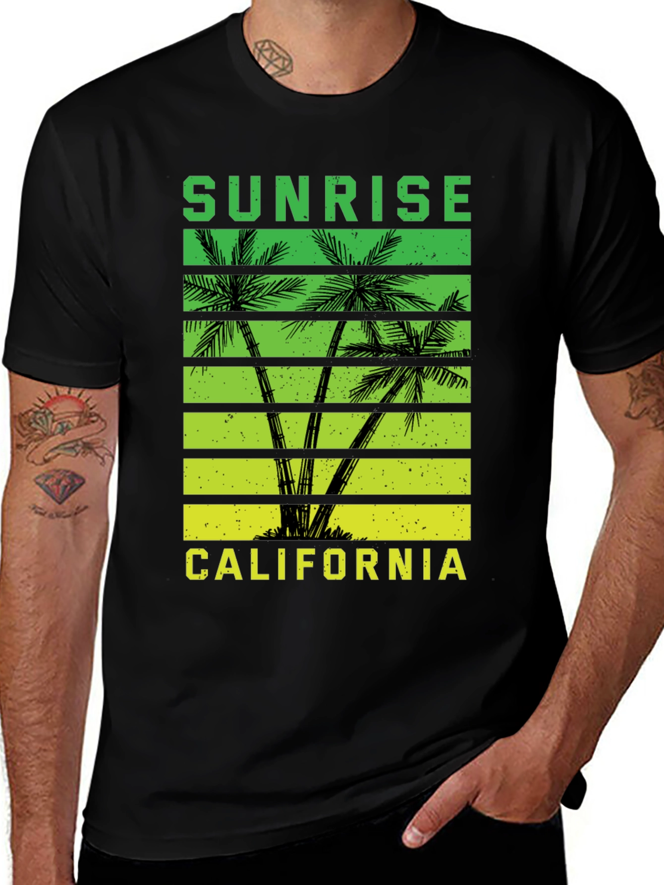 Sunrise California Palm Tree Graphic Tee