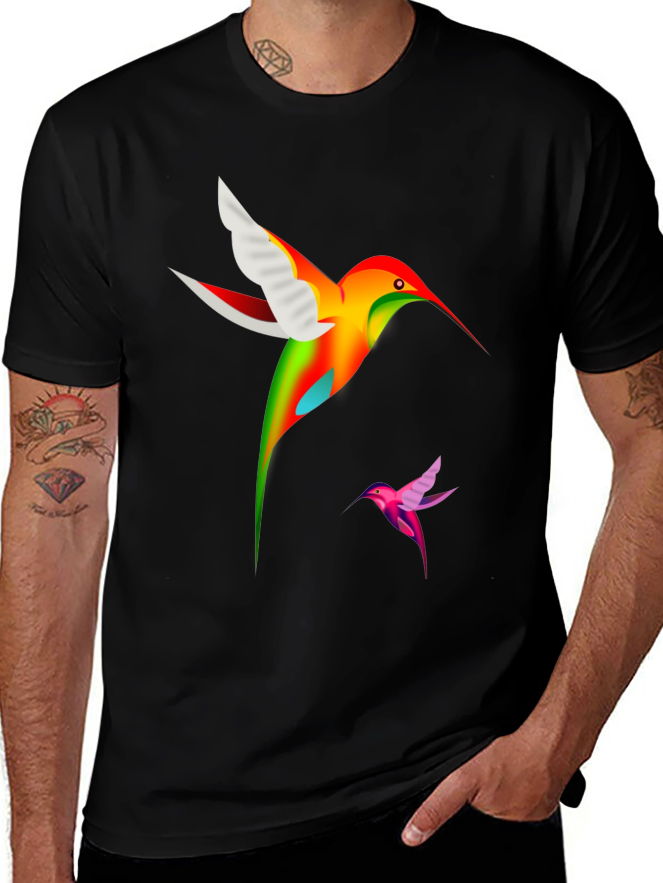 Variant 21 of Hummingbird Graphic Black T-Shirt