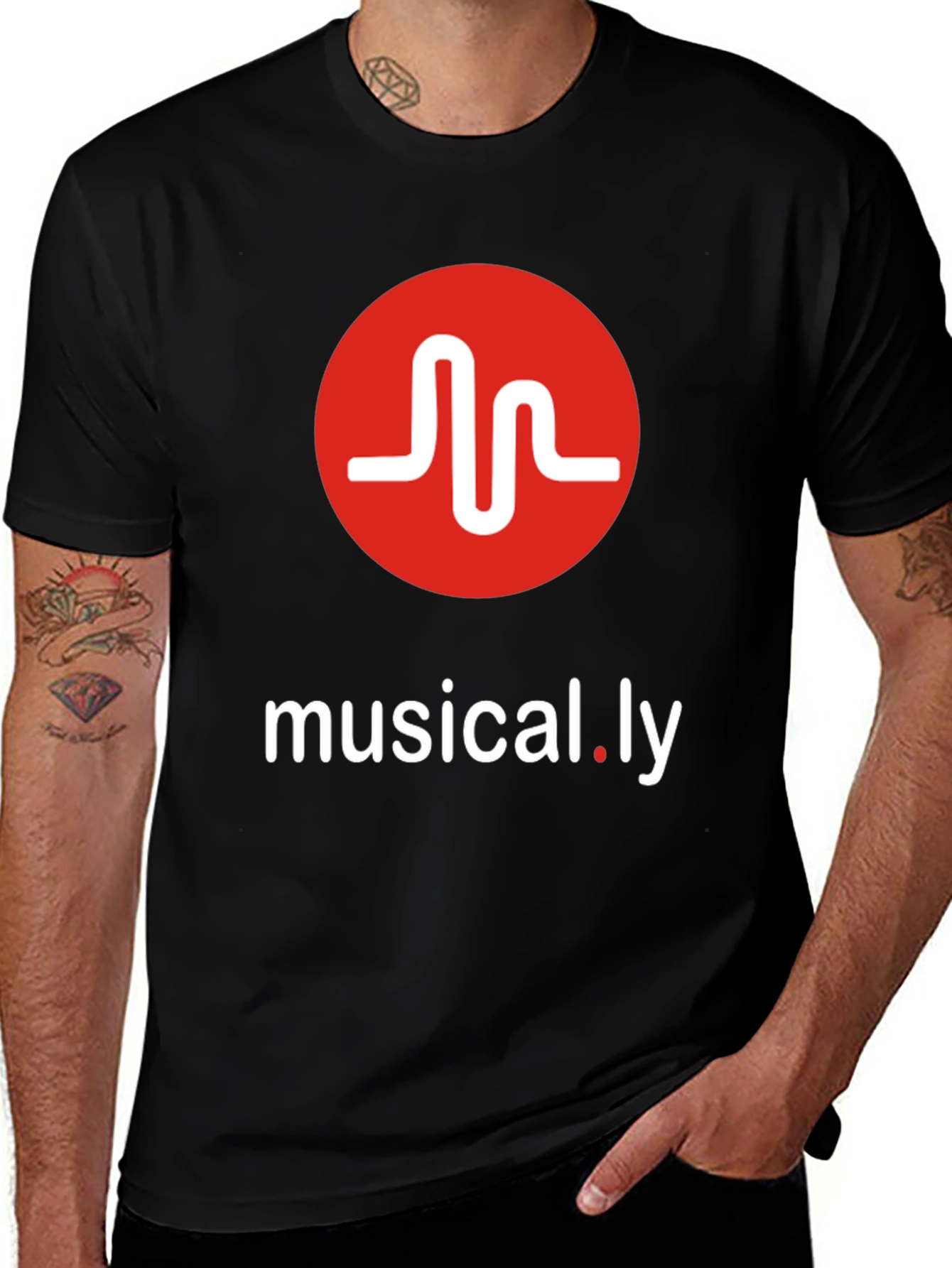 Musical.ly Logo Graphic Tee - Black Cotton Blend