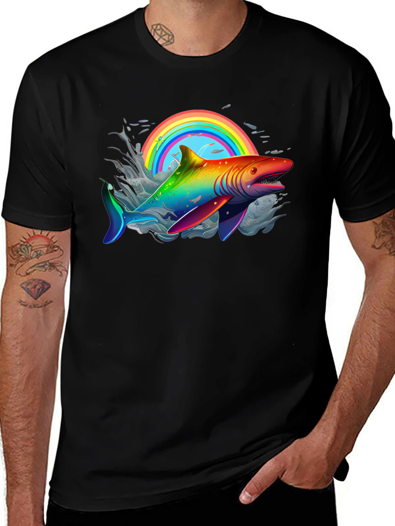 Variant 21 of Rainbow Shark Graphic Tee
